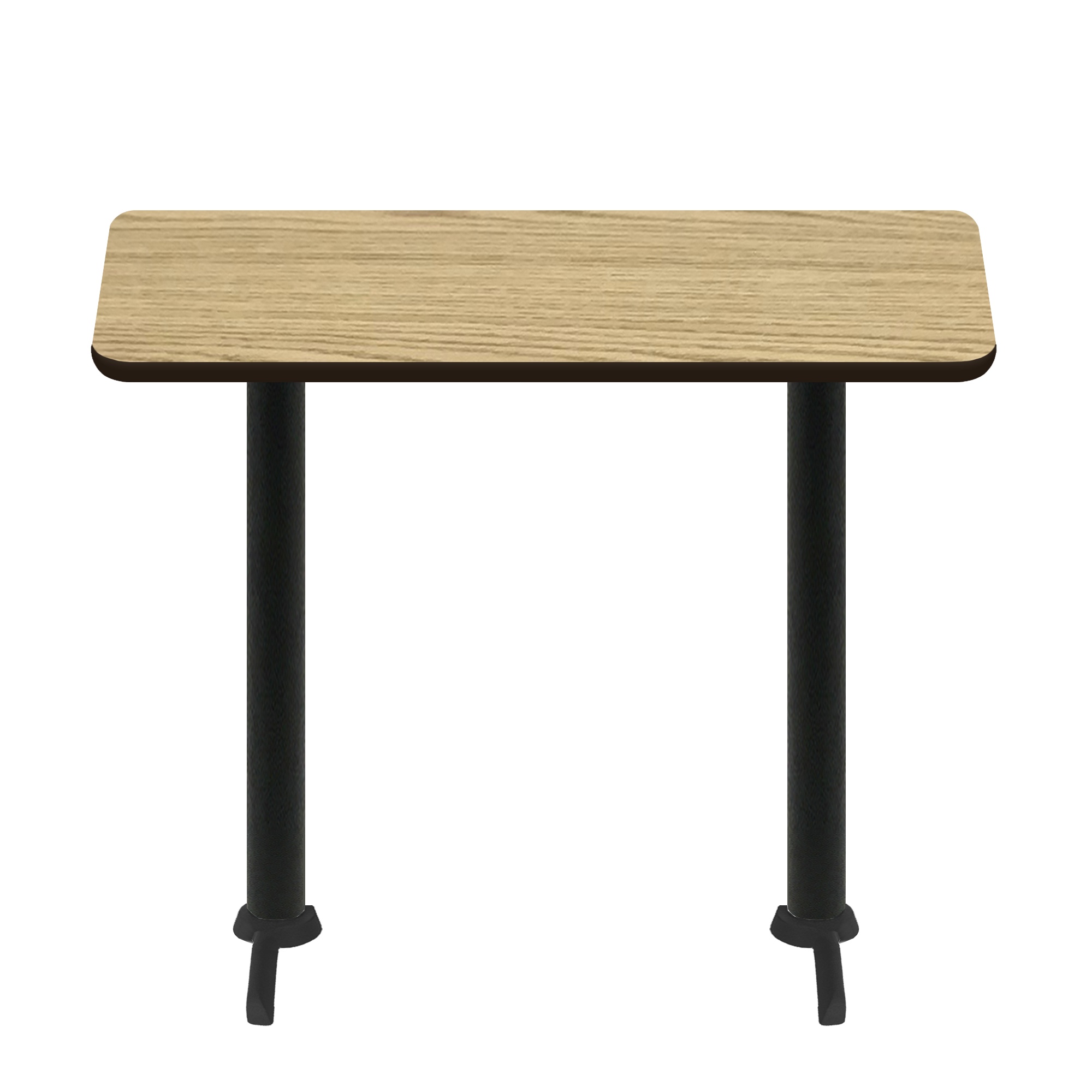 30" x 60" Two-Sided Oak/Walnut Quick Ship Table - Oak Up + (2) Black Bar Height 22" T Bases