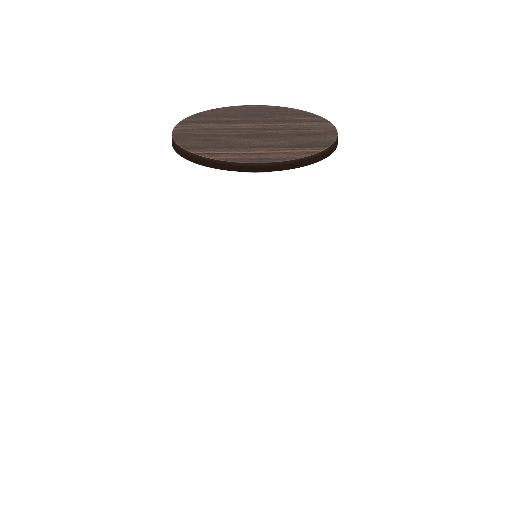 Two-Sided Quick Ship Table Tops - Oak/Walnut Laminate - Brown T-Mold - 24" Round
