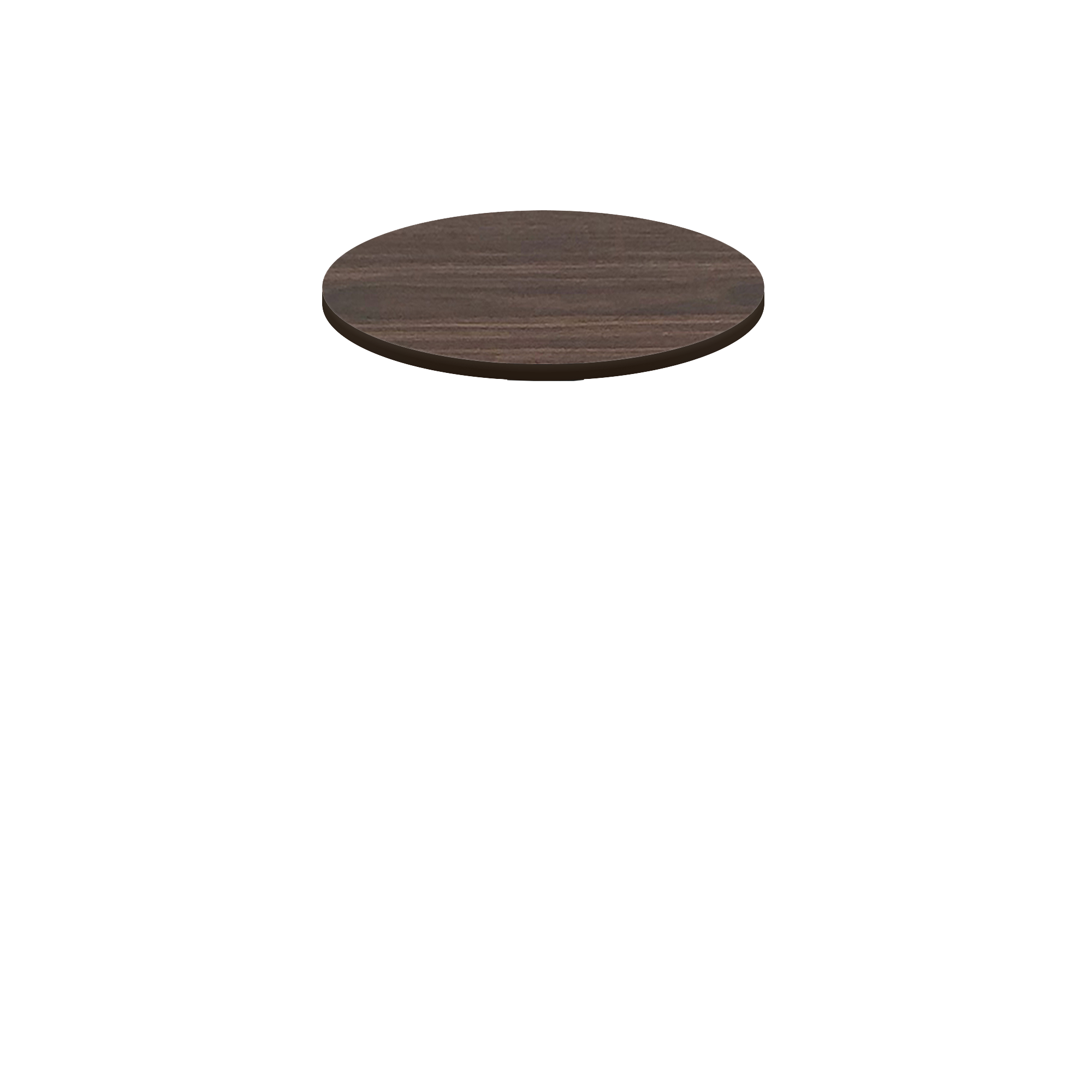 Two-Sided Quick Ship Table Tops - Oak/Walnut Laminate - Brown T-Mold - 30" Round