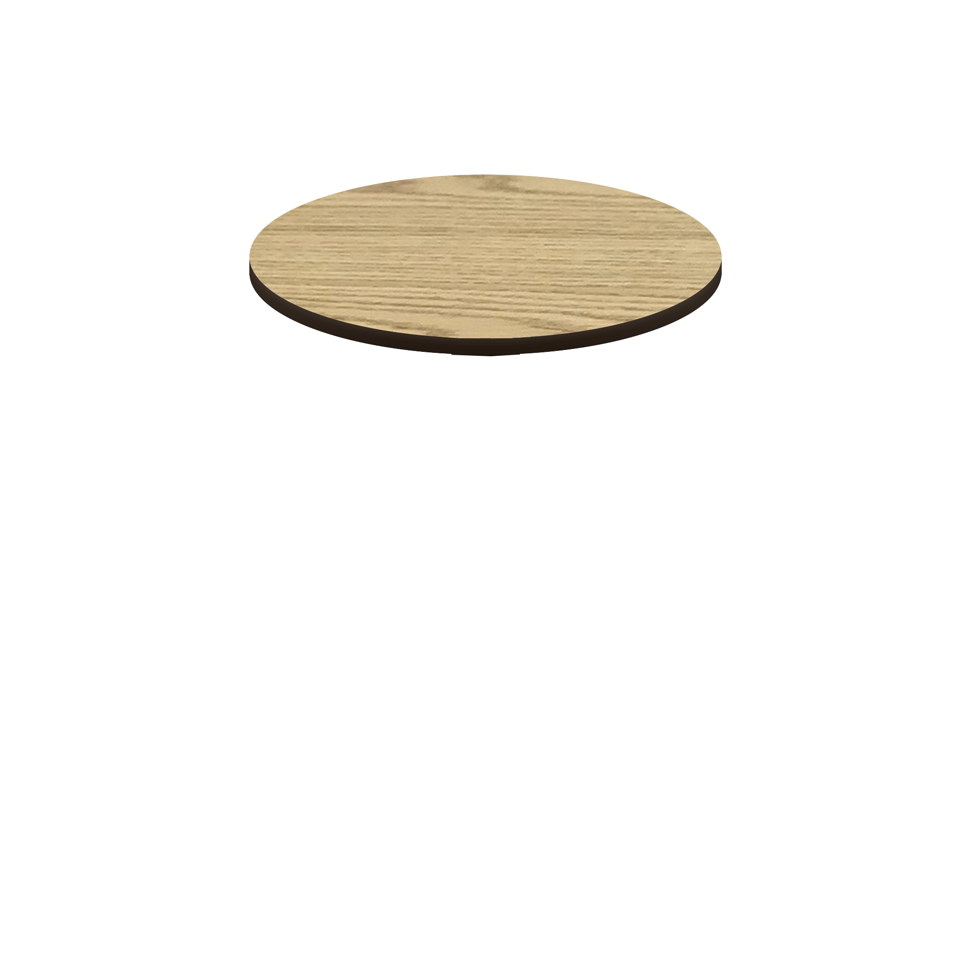 Two-Sided Quick Ship Table Tops - Oak/Walnut Laminate - Brown T-Mold - 36" Round