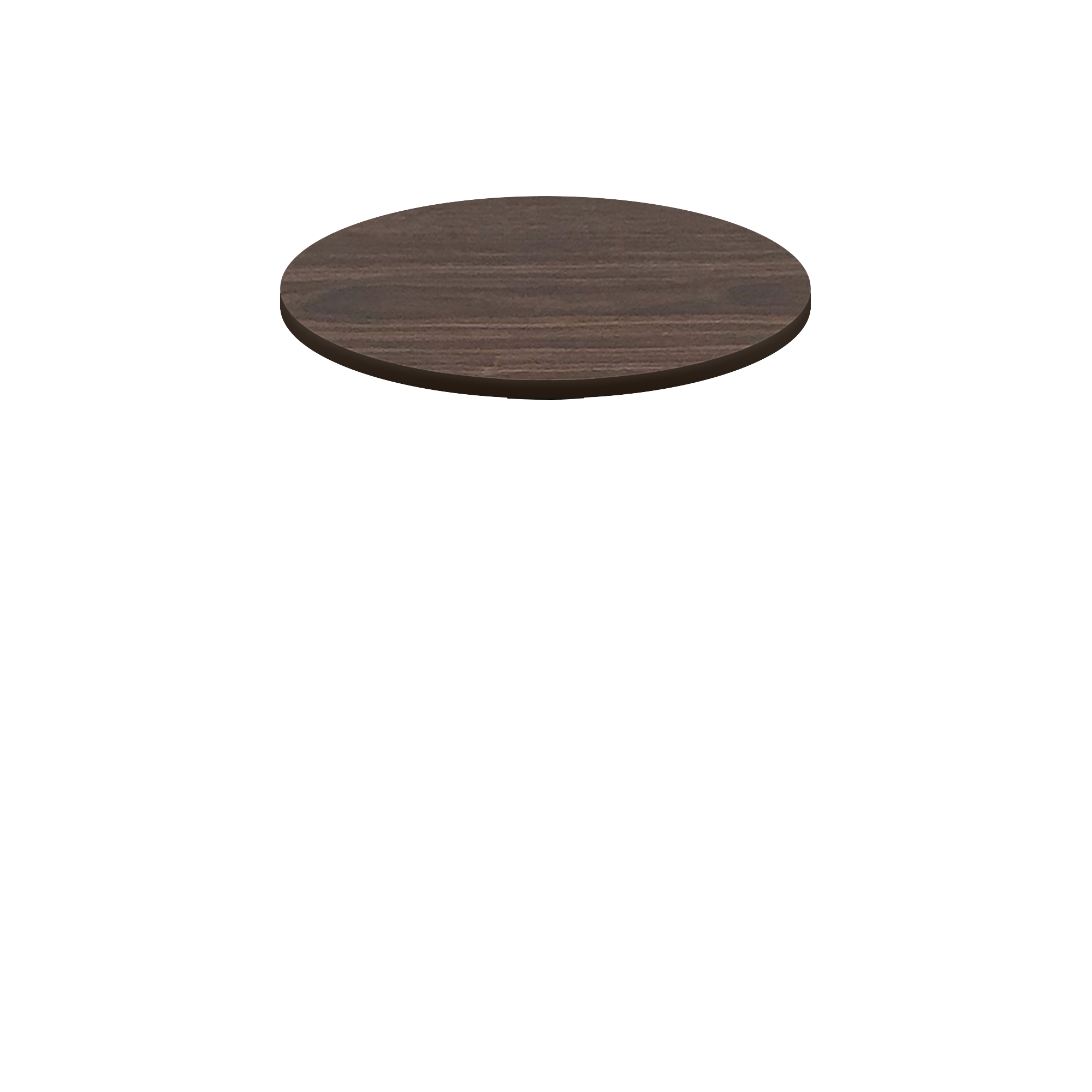 Two-Sided Quick Ship Table Tops - Oak/Walnut Laminate - Brown T-Mold - 36" Round