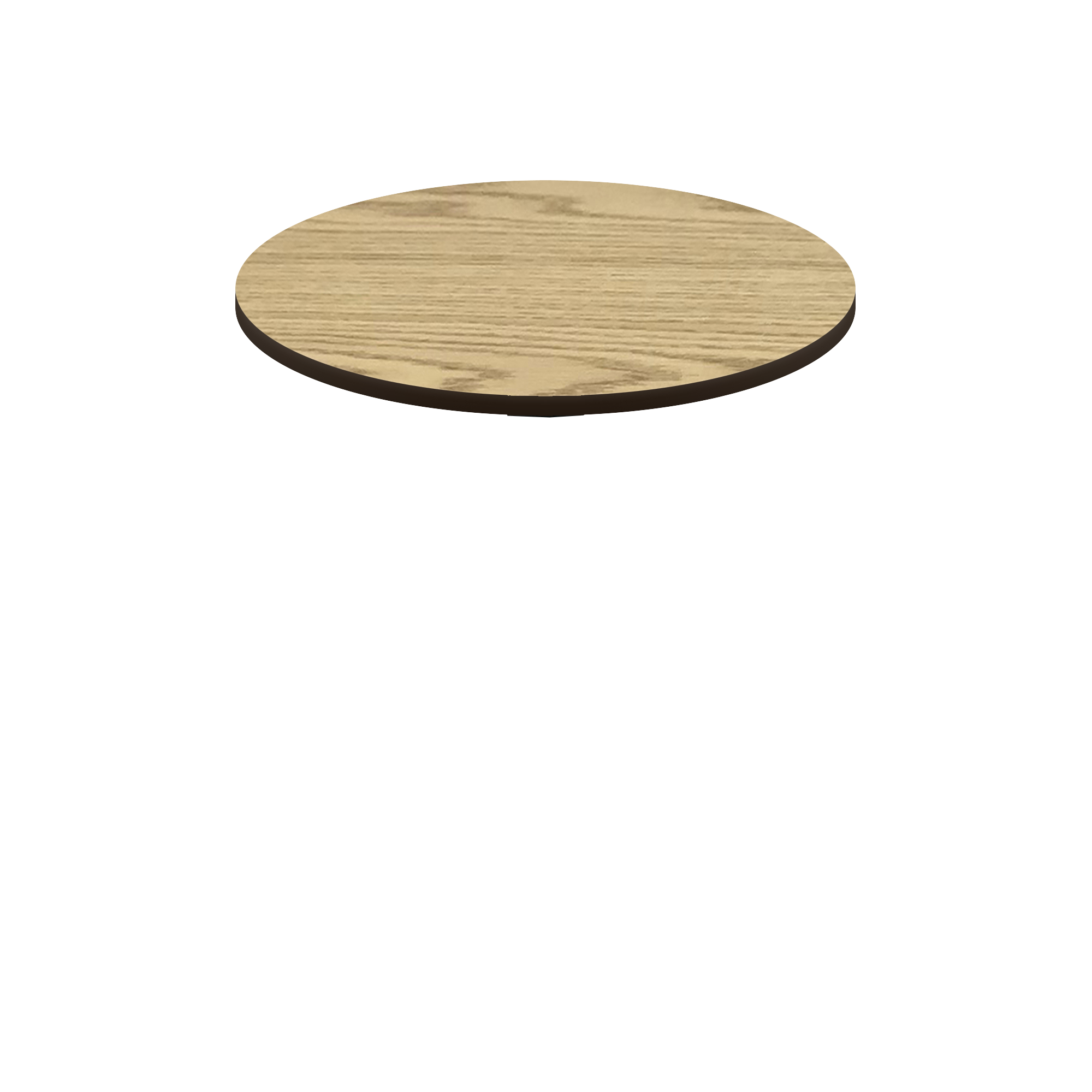 Two-Sided Quick Ship Table Tops - Oak/Walnut Laminate - Brown T-Mold - 42" Round