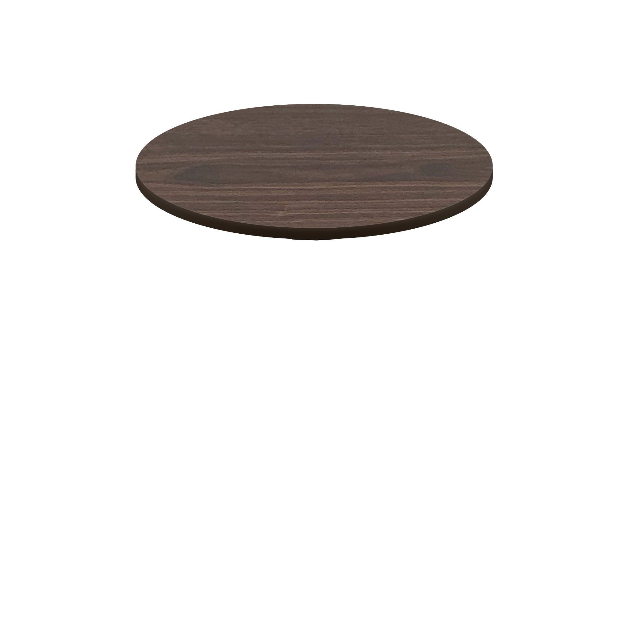 Two-Sided Quick Ship Table Tops - Oak/Walnut Laminate - Brown T-Mold - 42" Round