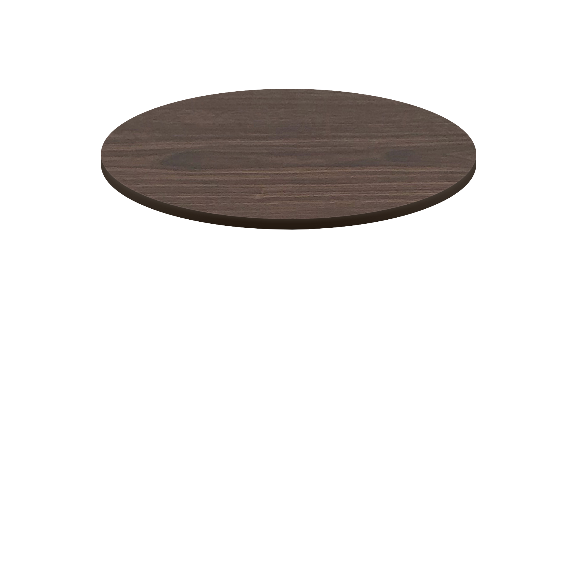 Two-Sided Quick Ship Table Tops - Oak/Walnut Laminate - Brown T-Mold - 48" Round