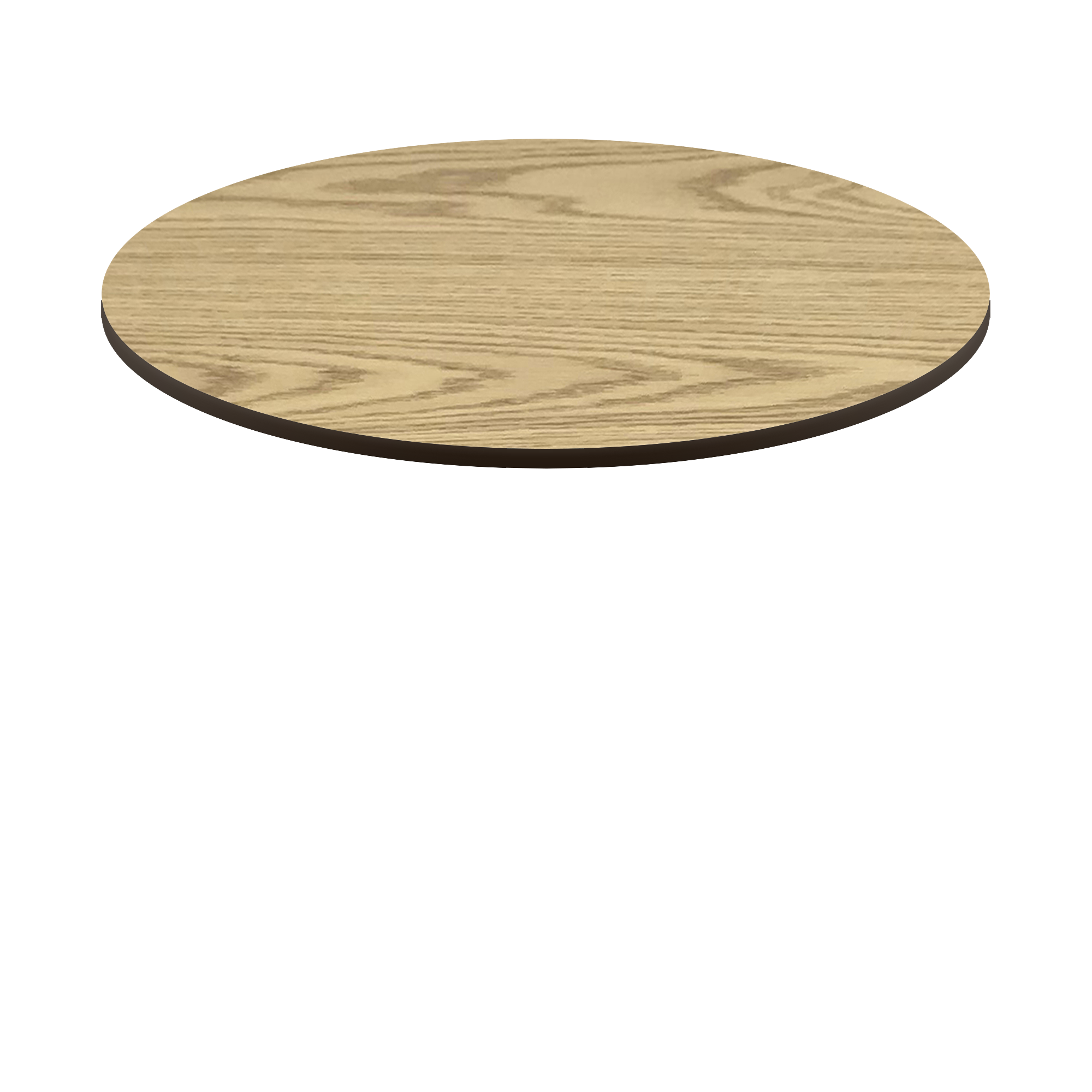 Two-Sided Quick Ship Table Tops - Oak/Walnut Laminate - Brown T-Mold - 60" Round