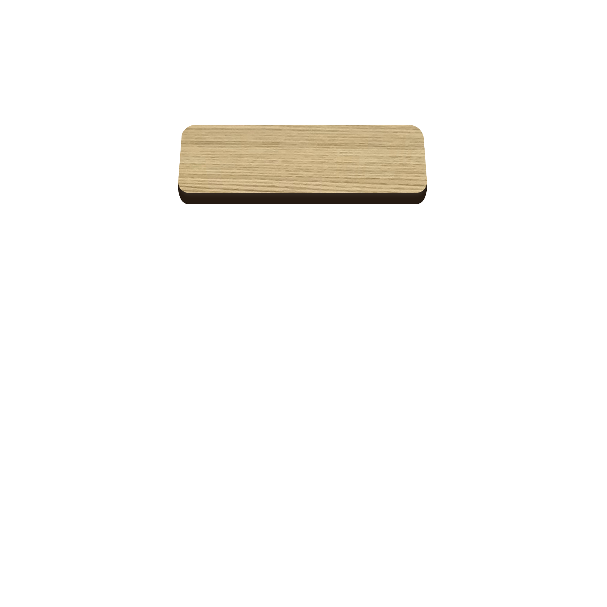 Two-Sided Quick Ship Table Tops - Oak/Walnut Laminate - Brown T-Mold - 24" x 30"