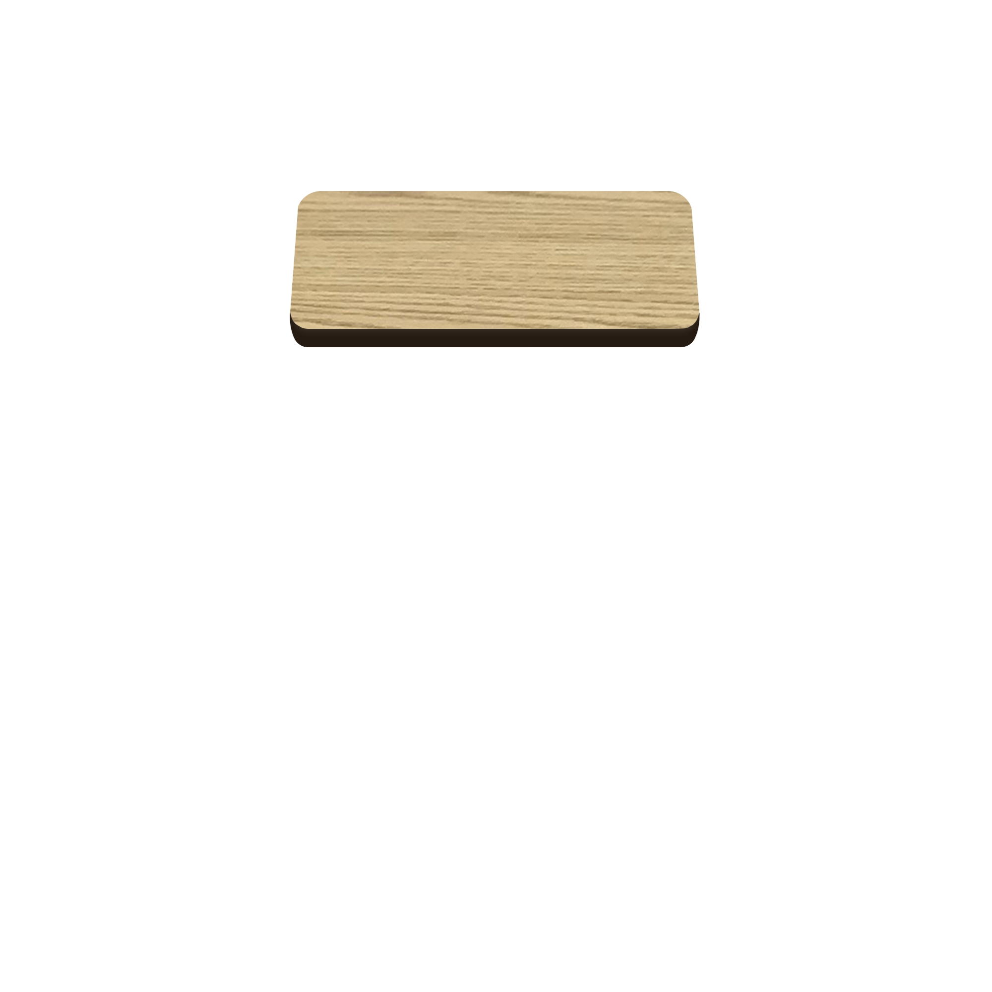 Two-Sided Quick Ship Table Tops - Oak/Walnut Laminate - Brown T-Mold - 30" x 30"