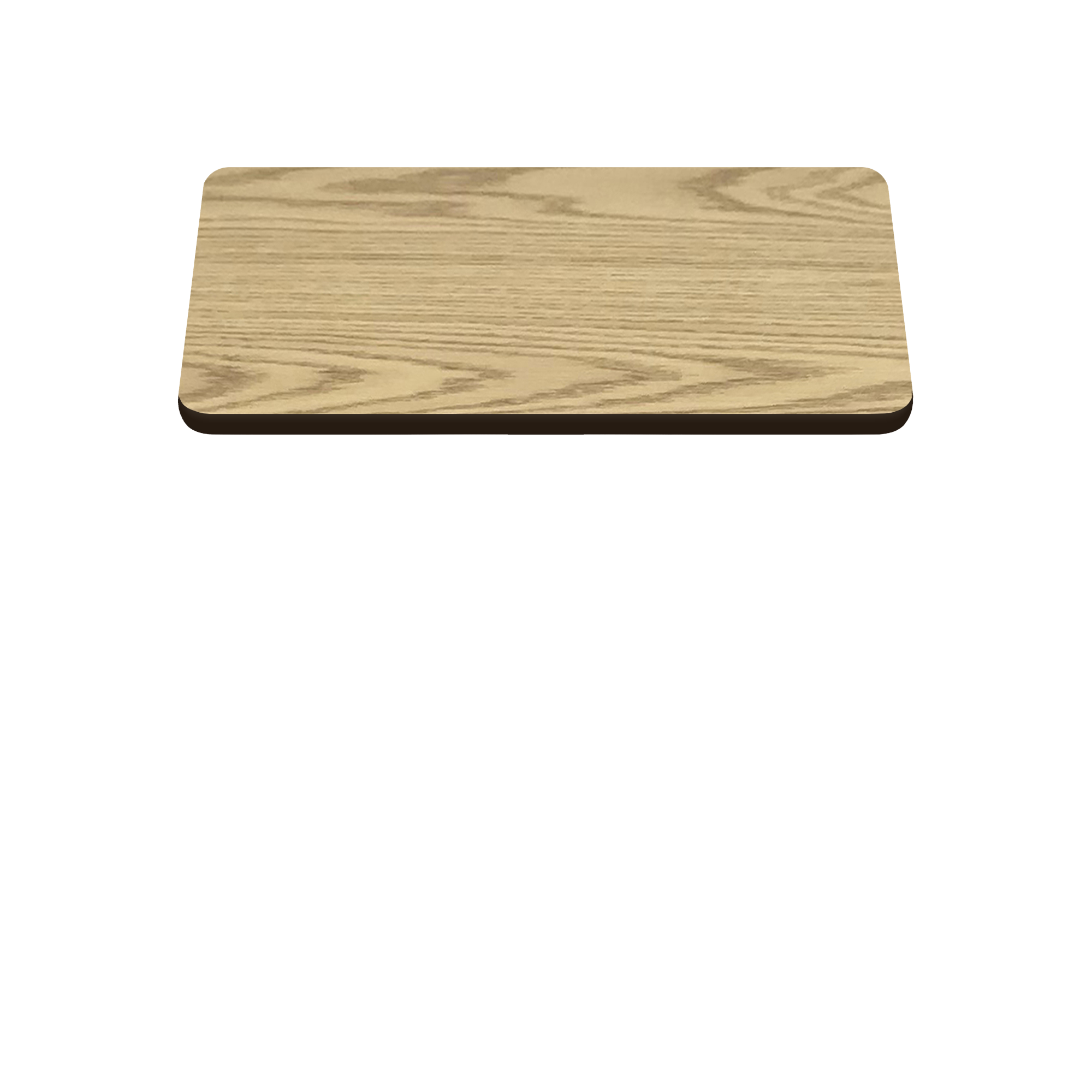 Two-Sided Quick Ship Table Tops - Oak/Walnut Laminate - Brown T-Mold - 48" x 48"