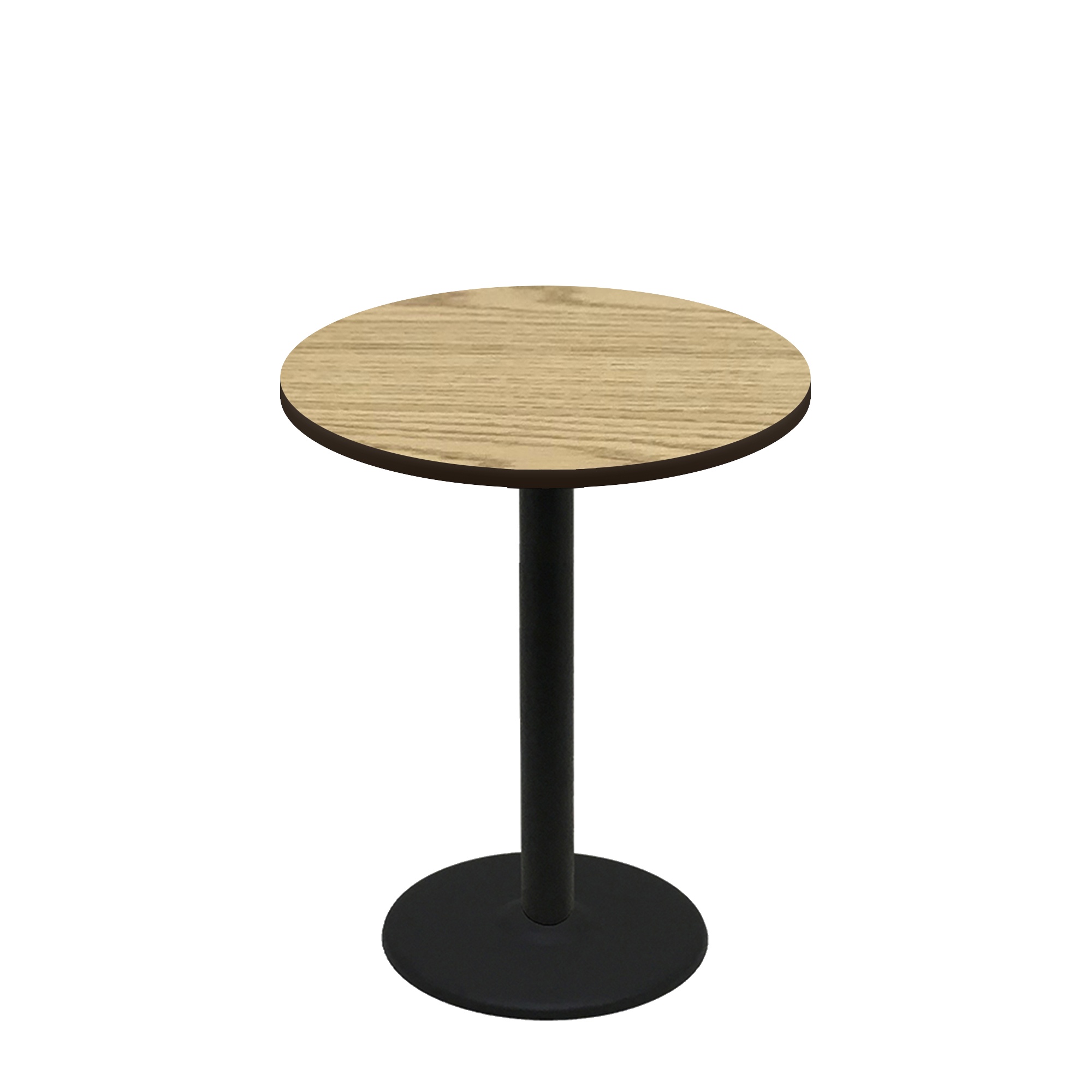36" Round Two-Sided Oak/Walnut Quick Ship Table - Oak Up + Black Counter Height 22" Disc Base