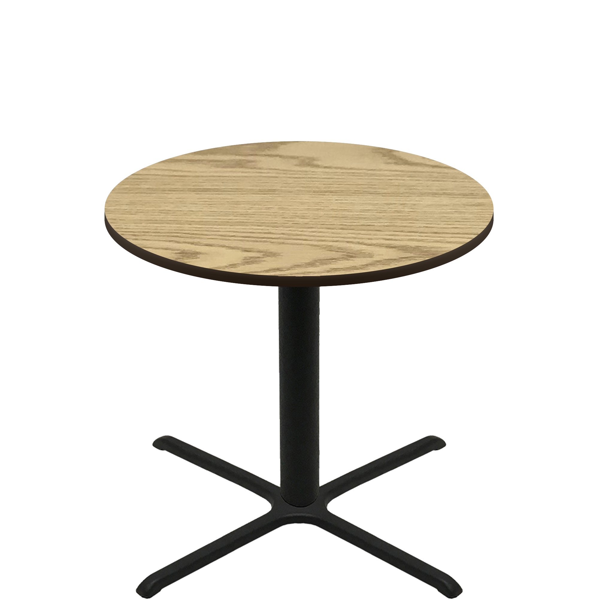 48" Round Two-Sided Oak/Walnut Quick Ship Table - Oak Up + Black Counter Height 40" x 40" Cross Base