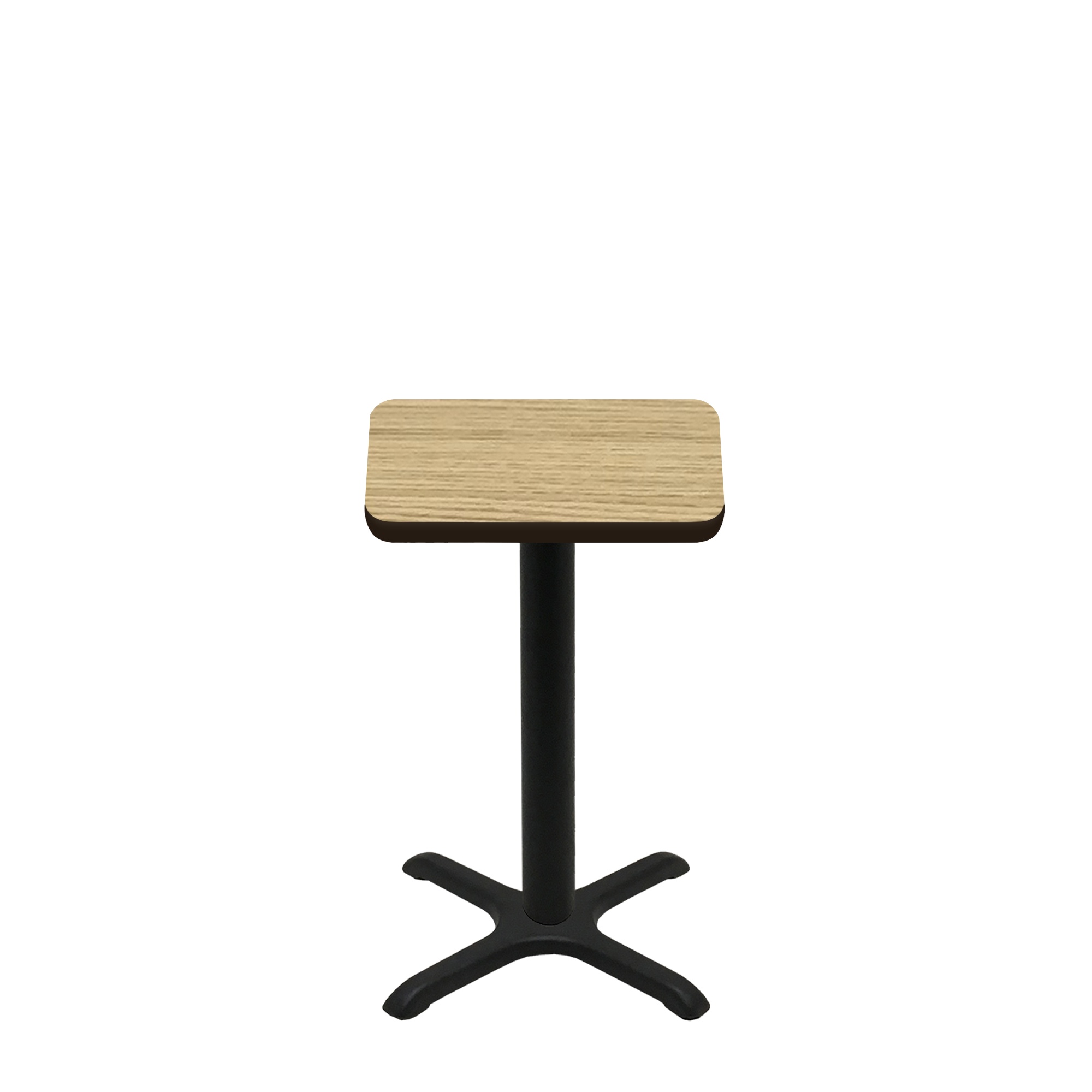 24" x 24" Two-Sided Oak/Walnut Quick Ship Table - Oak Up + Black Standard Height 22" x 22" Cross Base