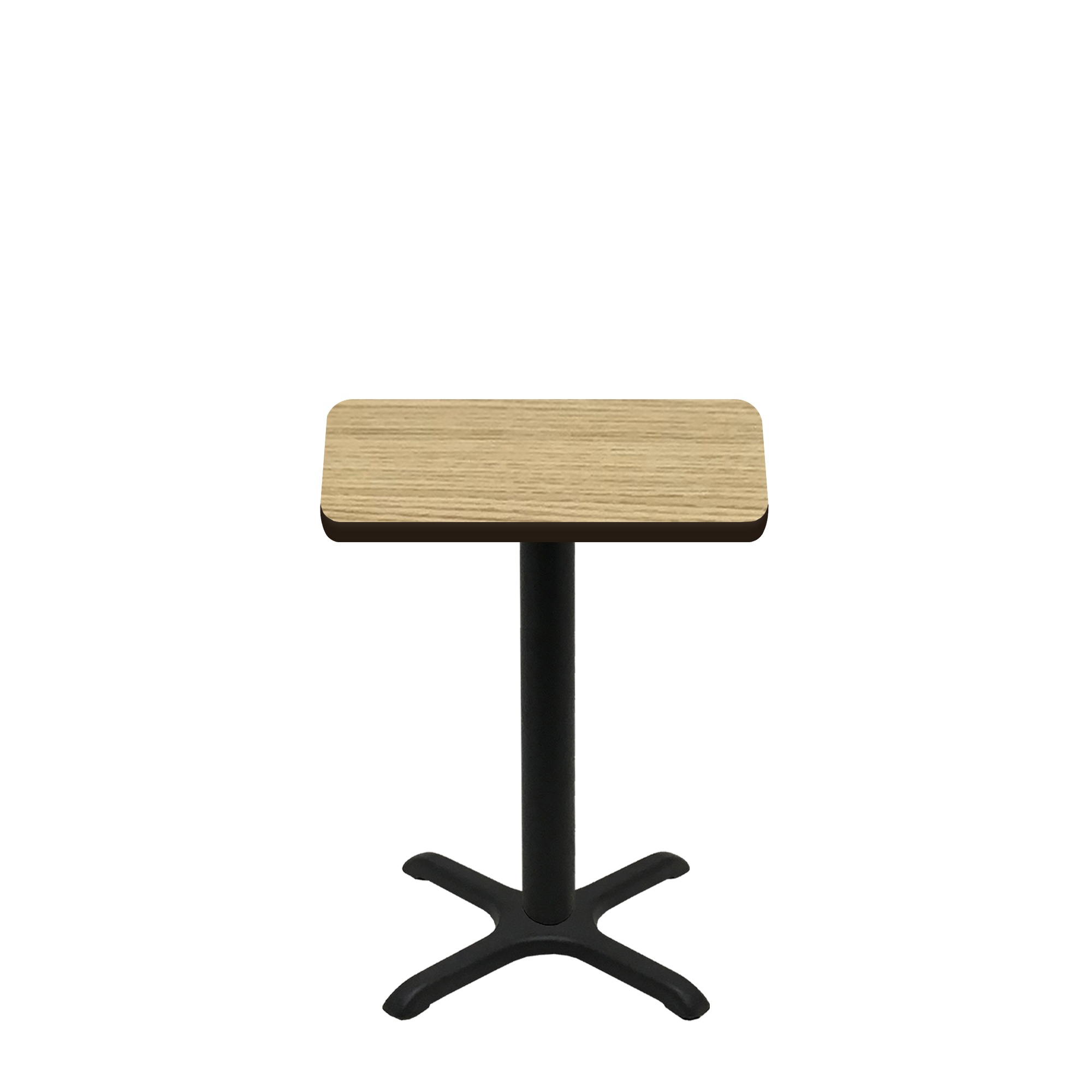 24" x 30" Two-Sided Oak/Walnut Quick Ship Table - Oak Up + Black Standard Height 22" x 22" Cross Base