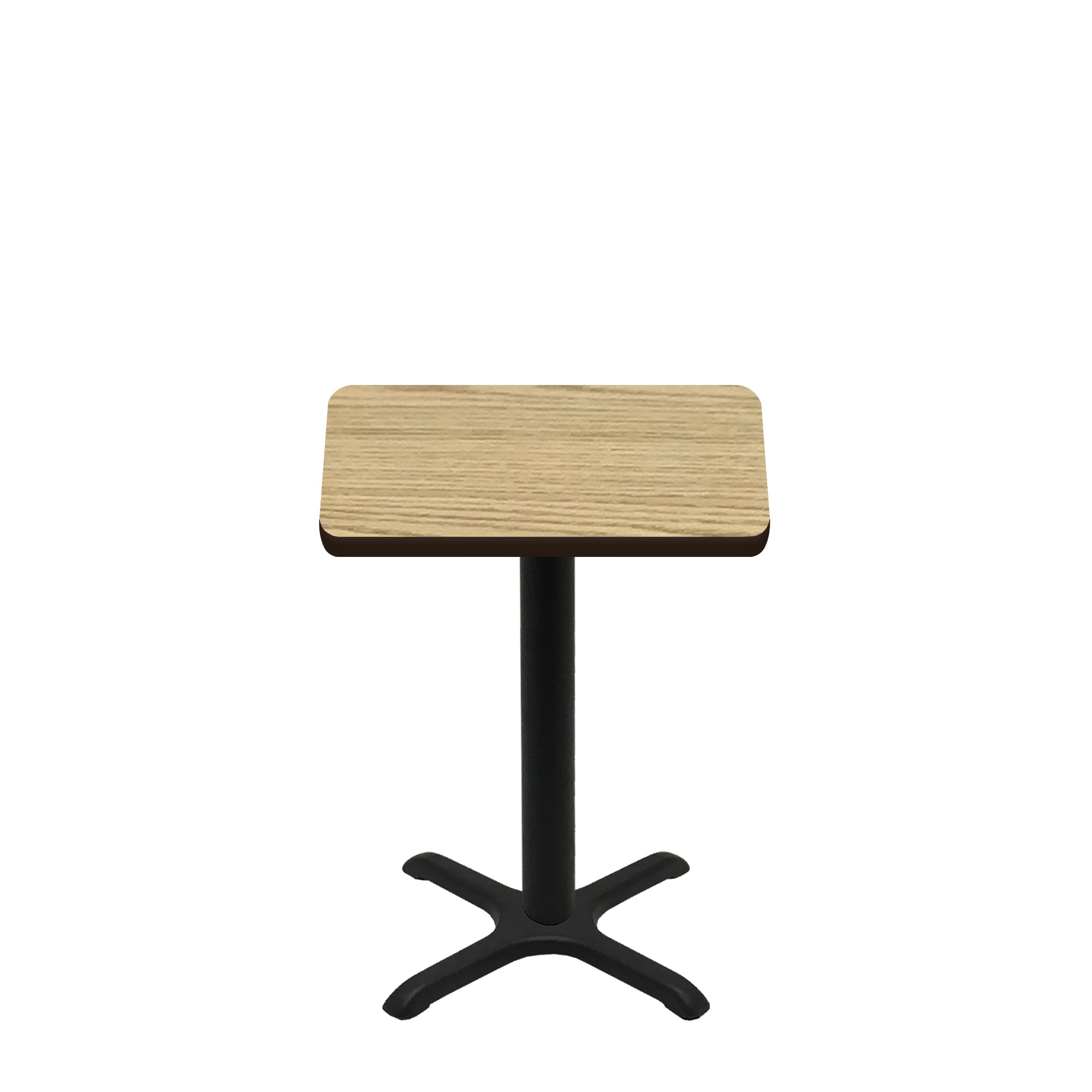 30" x 30" Two-Sided Oak/Walnut Quick Ship Table - Oak Up + Black Standard Height 22" x 22" Cross Base