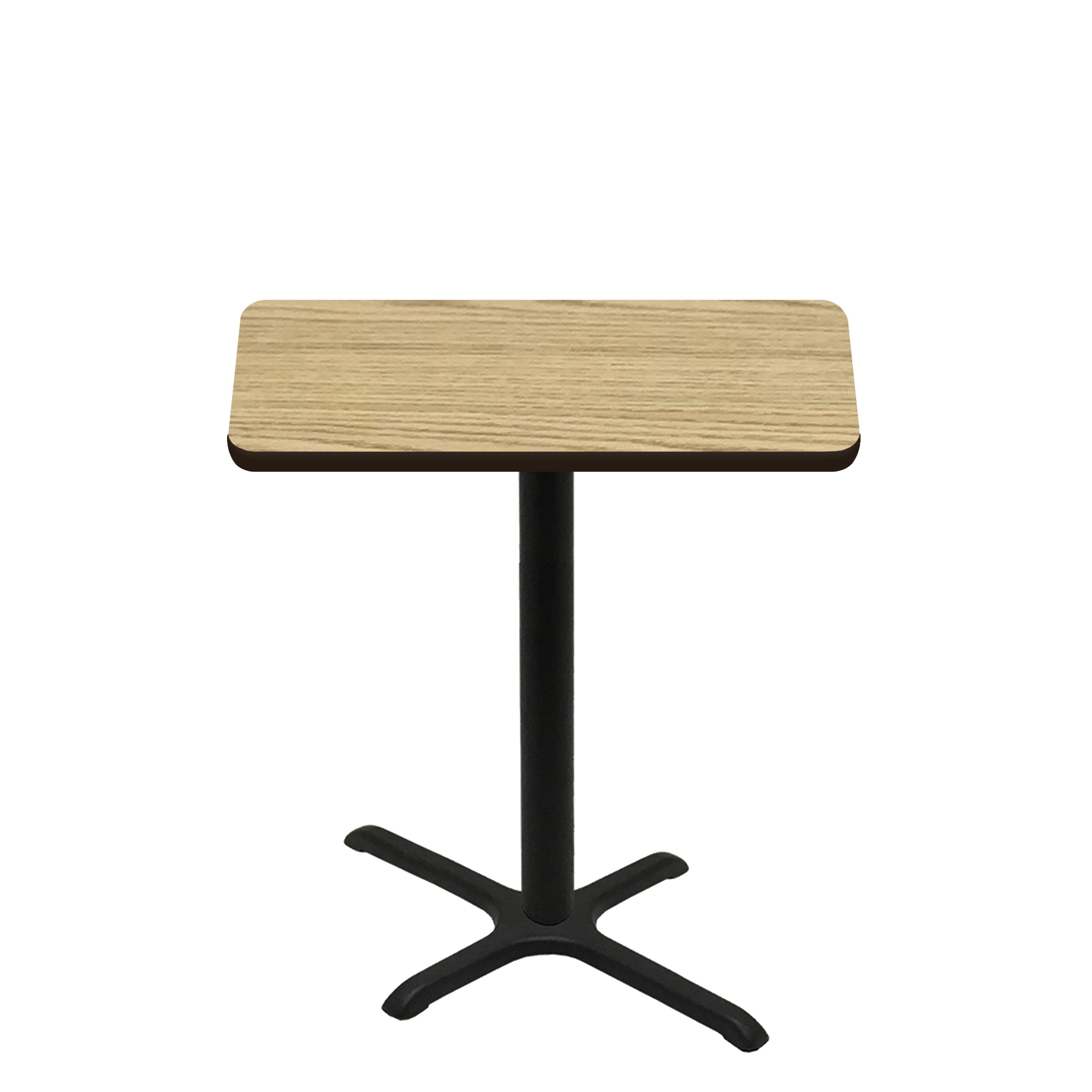 30" x 42" Two-Sided Oak/Walnut Quick Ship Table - Oak Up + Black Counter Height 22" x 30" Cross Base