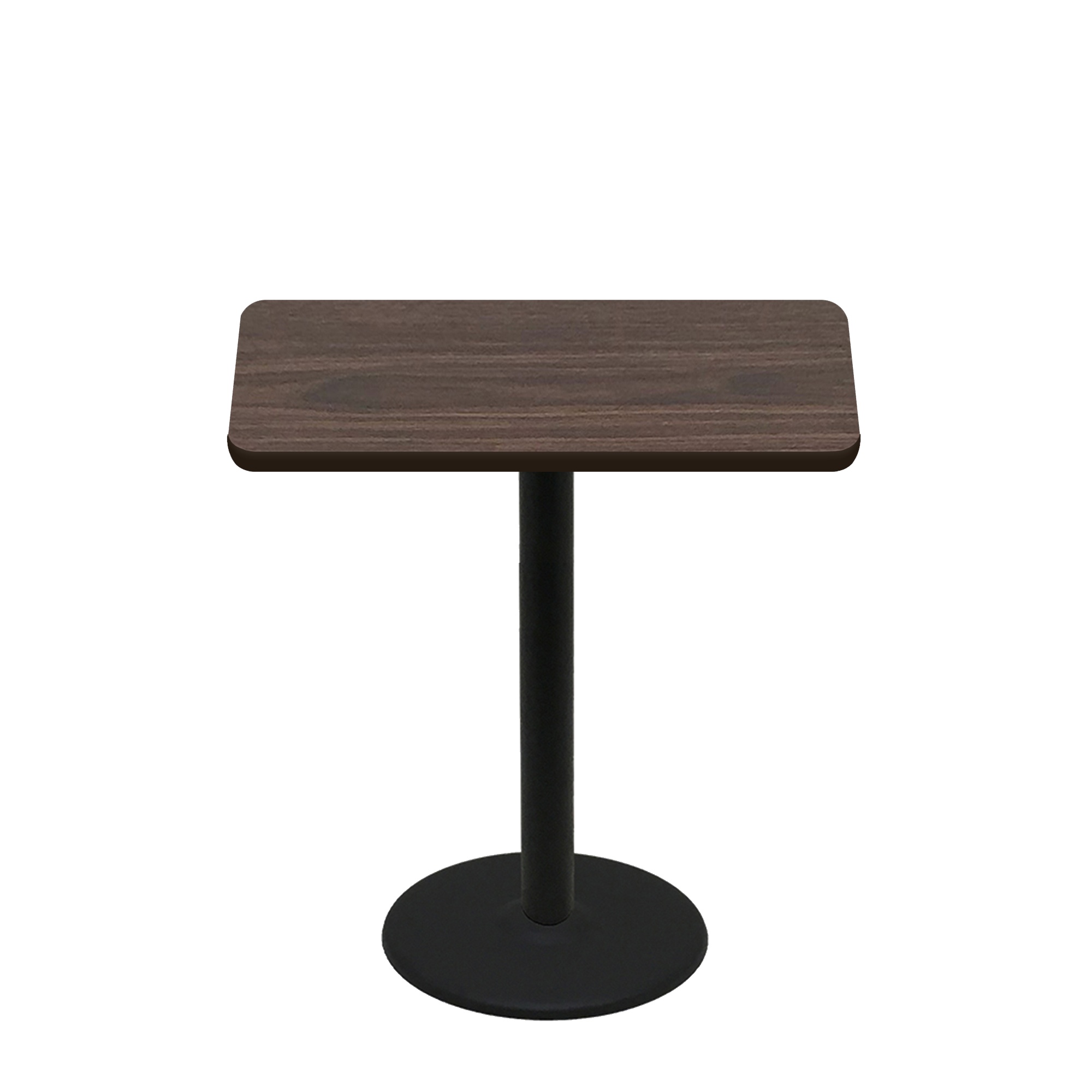 30" x 42" Two-Sided Oak/Walnut Quick Ship Table - Walnut Up + Black Counter Height 22" Disc Base