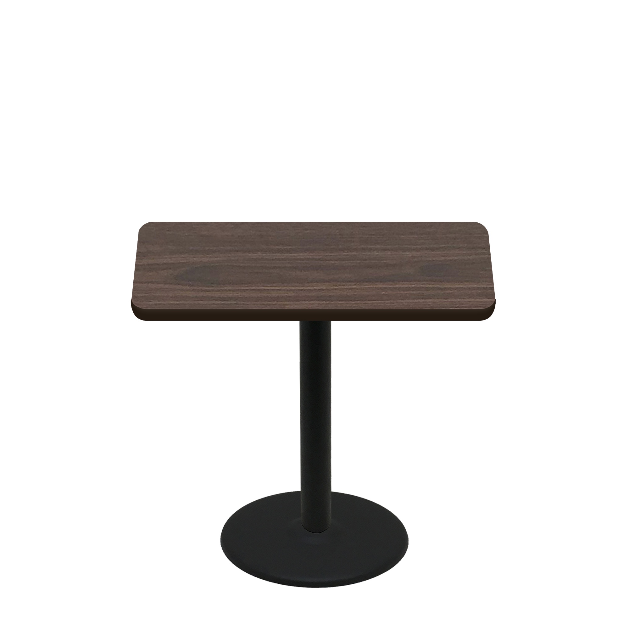 30" x 42" Two-Sided Oak/Walnut Quick Ship Table - Walnut Up + Black Standard Height 22" Disc Base