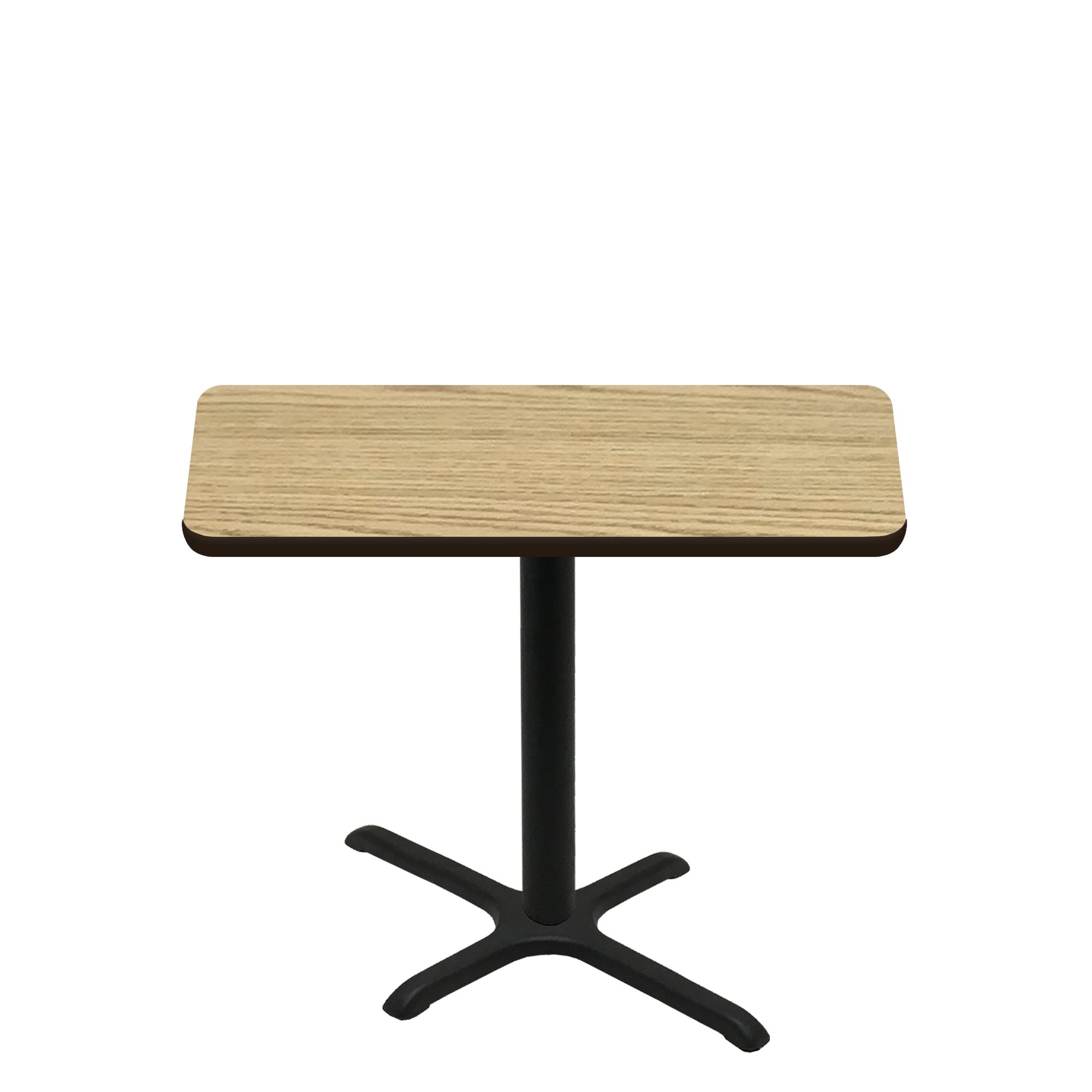 30" x 48" Two-Sided Oak/Walnut Quick Ship Table - Oak Up + Black Standard Height 22" x 30" Cross Base