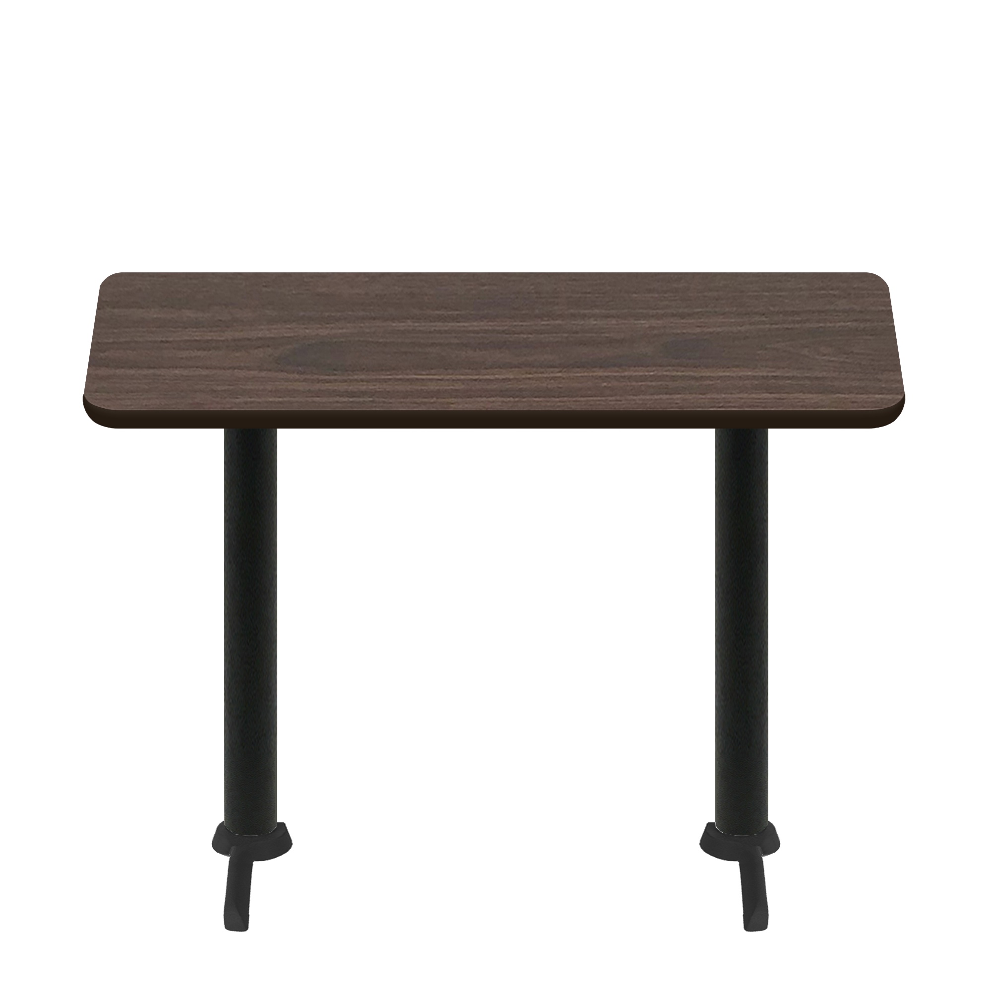 30" x 60" Two-Sided Oak/Walnut Quick Ship Table - Walnut Up + (2) Black Counter Height 22" T Bases