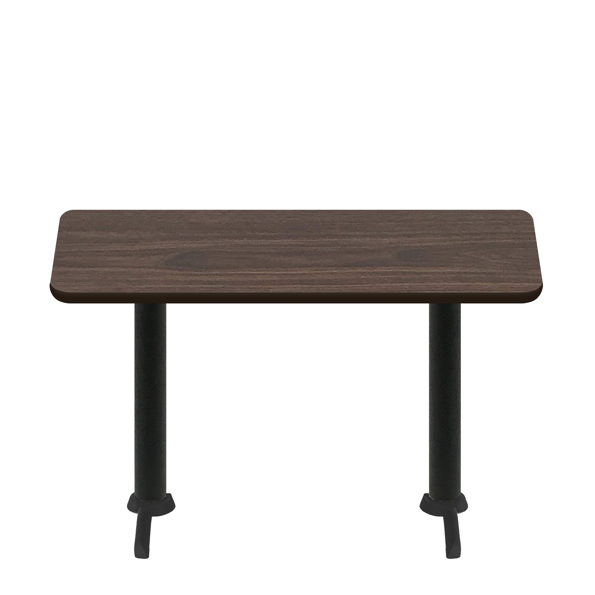 30" x 60" Two-Sided Oak/Walnut Quick Ship Table - Walnut Up + (2) Black Standard Height 22" T Bases