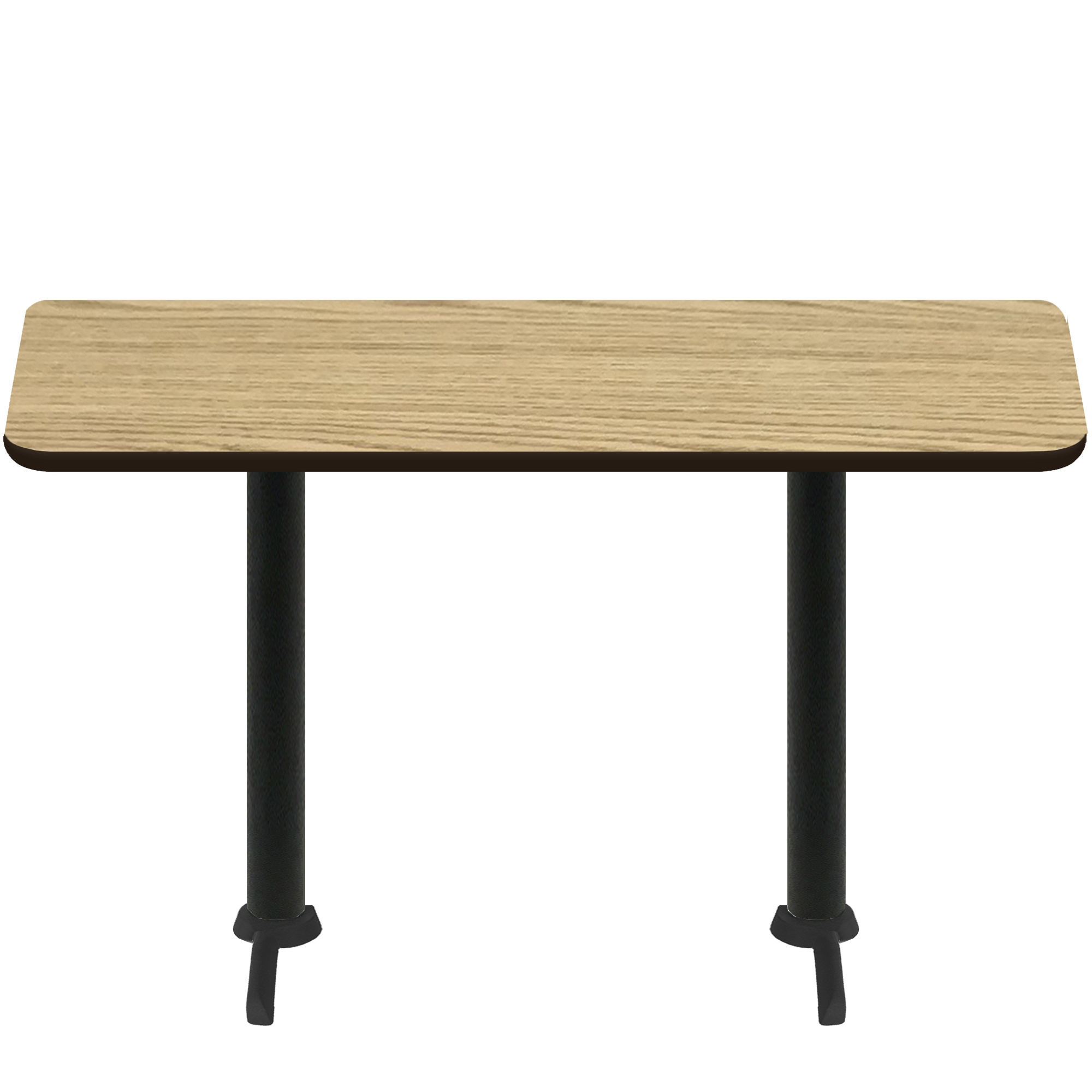 30" x 72" Two-Sided Oak/Walnut Quick Ship Table - Oak Up + (2) Black Counter Height 22" T Bases