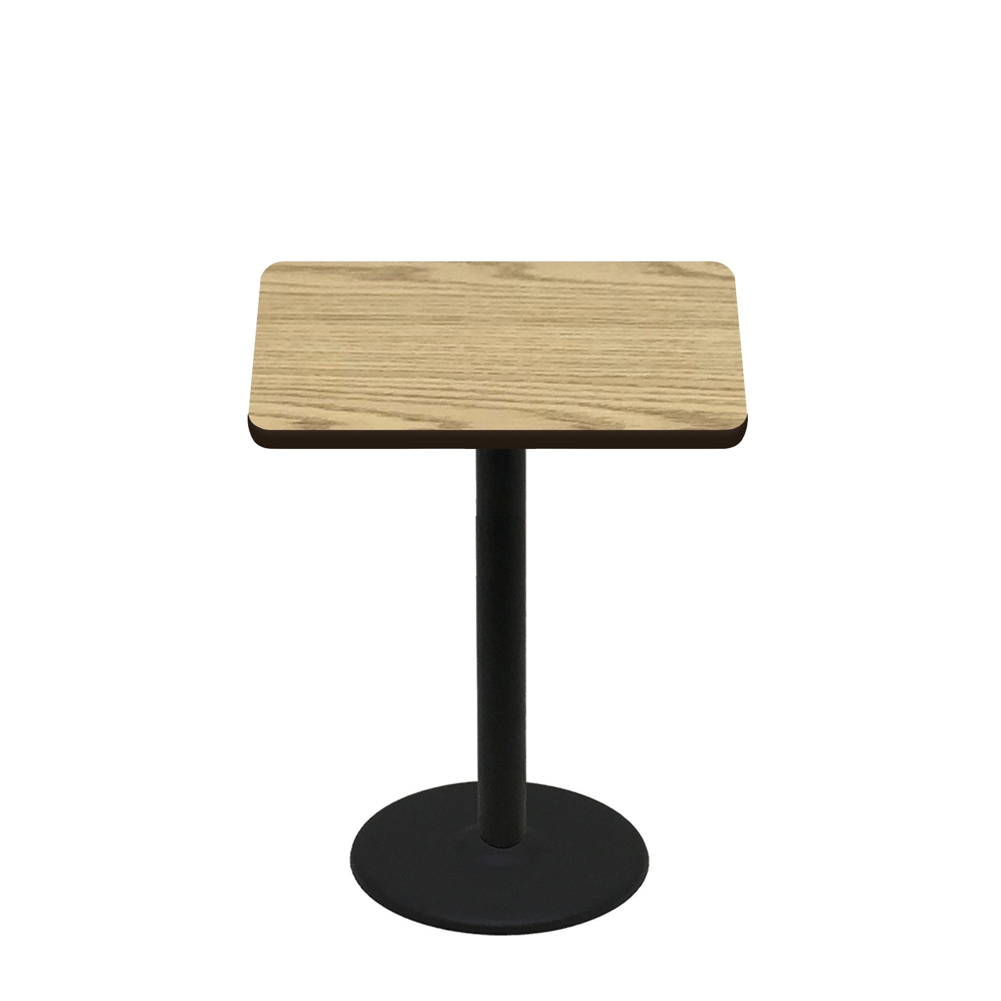 36" x 36" Two-Sided Oak/Walnut Quick Ship Table - Oak Up + Black Counter Height 22" Disc Base
