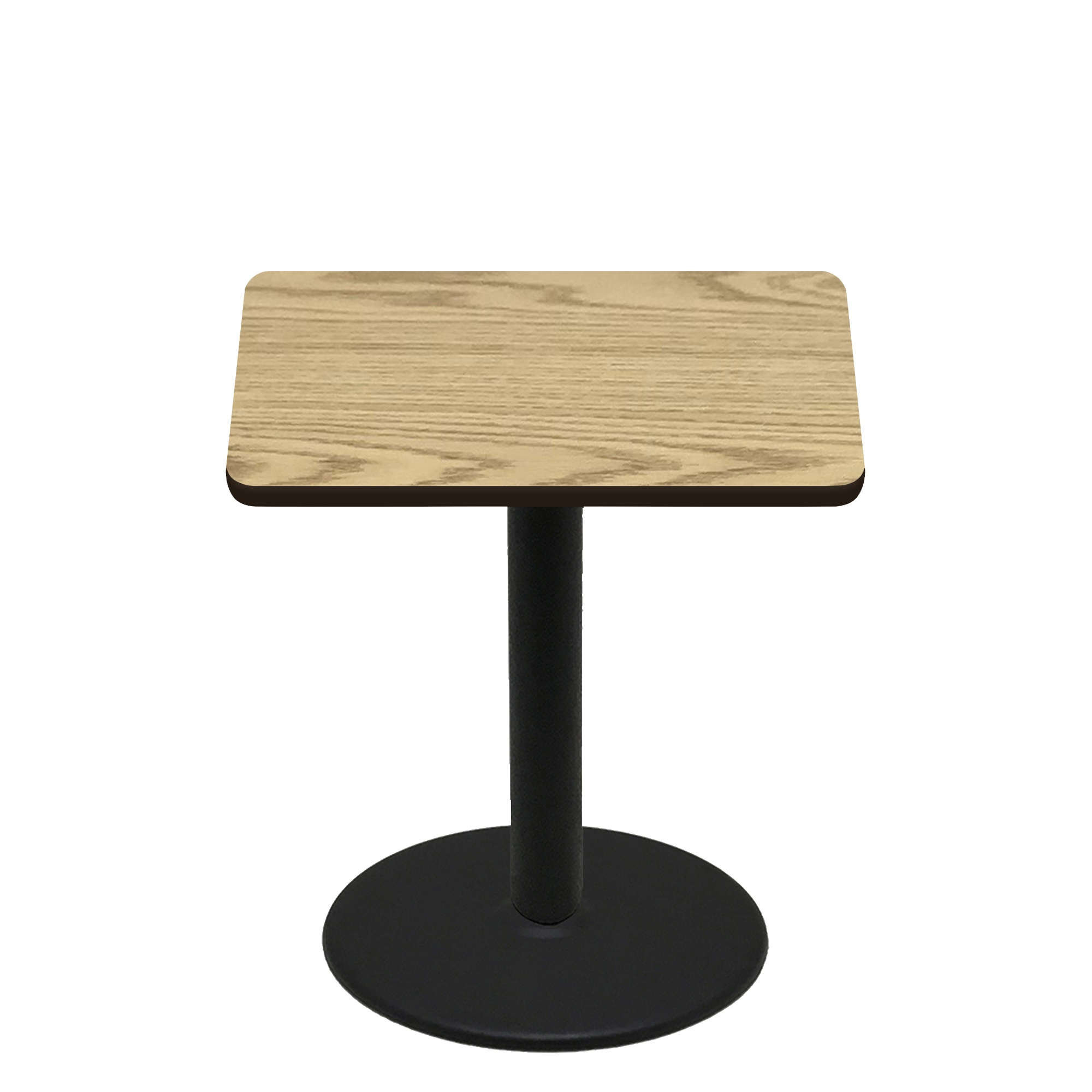 42" x 42" Two-Sided Oak/Walnut Quick Ship Table - Oak Up + Black Counter Height 30" Disc Base