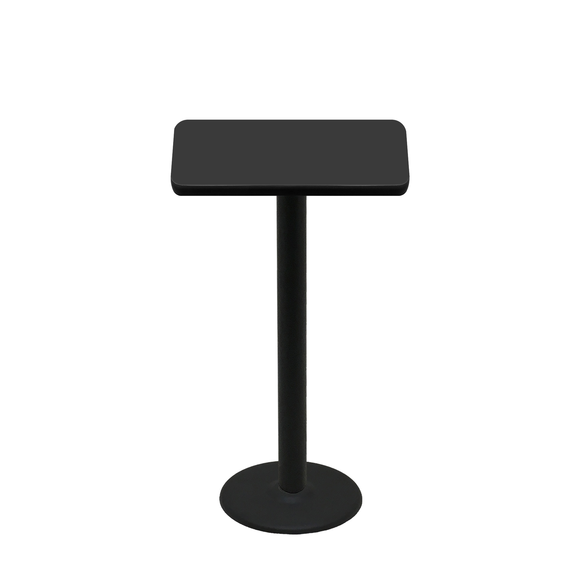 24" x 30" Two-Sided Mahogany/Black Quick Ship Table - Black Up + Black Bar Height 18" Disc Base
