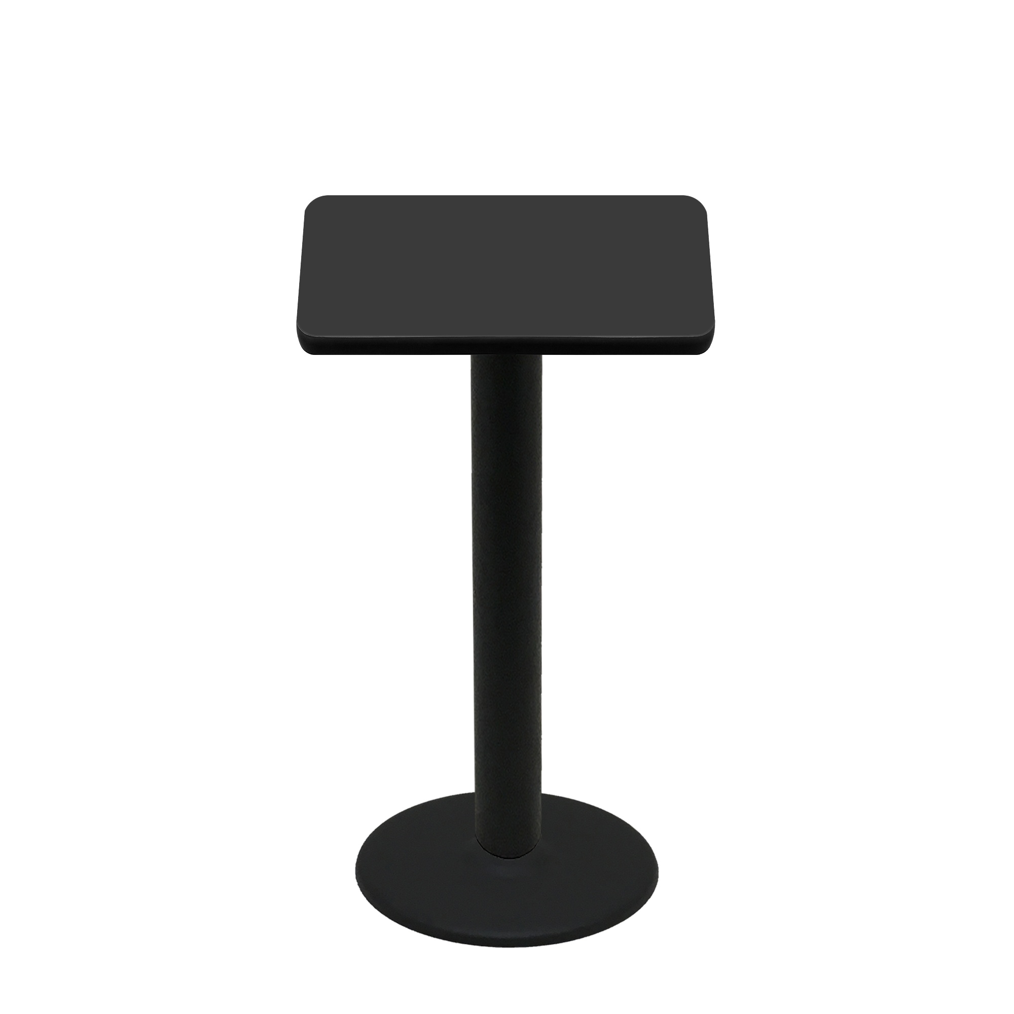 30" x 30" Two-Sided Mahogany/Black Quick Ship Table - Black Up + Black Bar Height 22" Disc Base