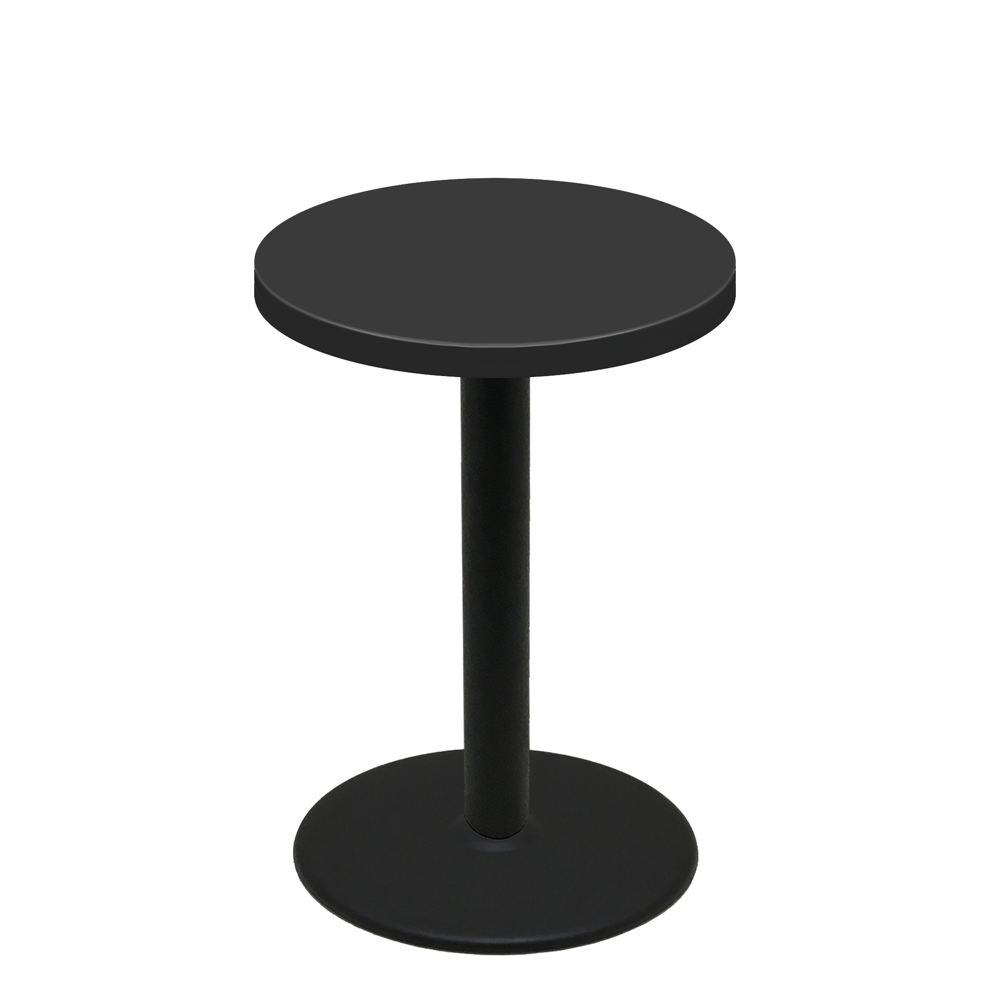36" Round Urban Onyx Quick Ship Table + Black Bar Height 30" Disc Base