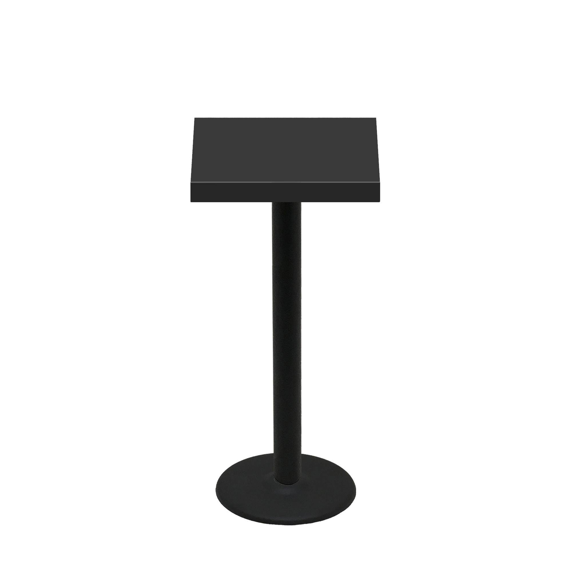 24" x 24" Urban Onyx Quick Ship Table + Black Bar Height 18" Disc Base