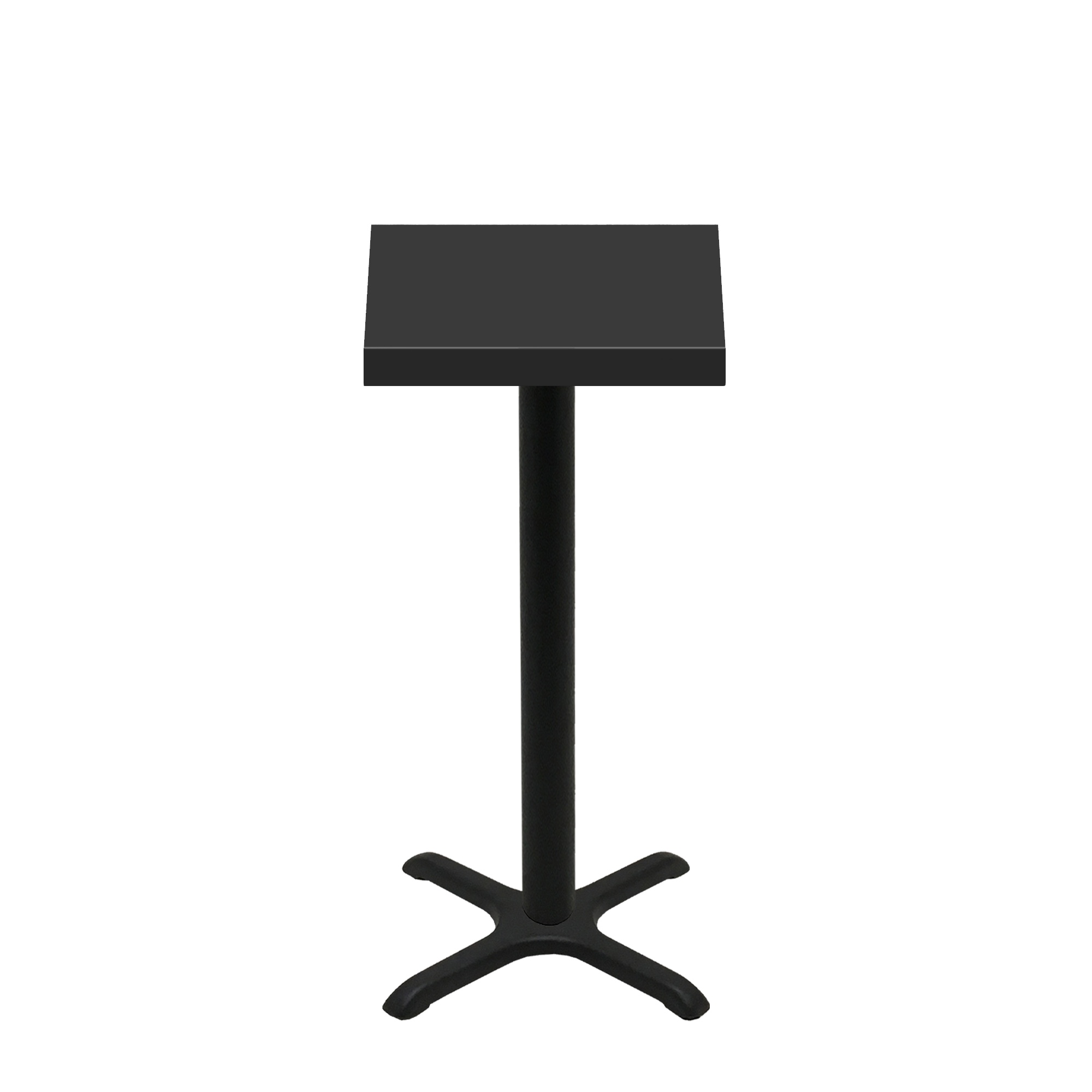 24" x 24" Urban Onyx Quick Ship Table + Black Bar Height 22" x 22" Cross Base