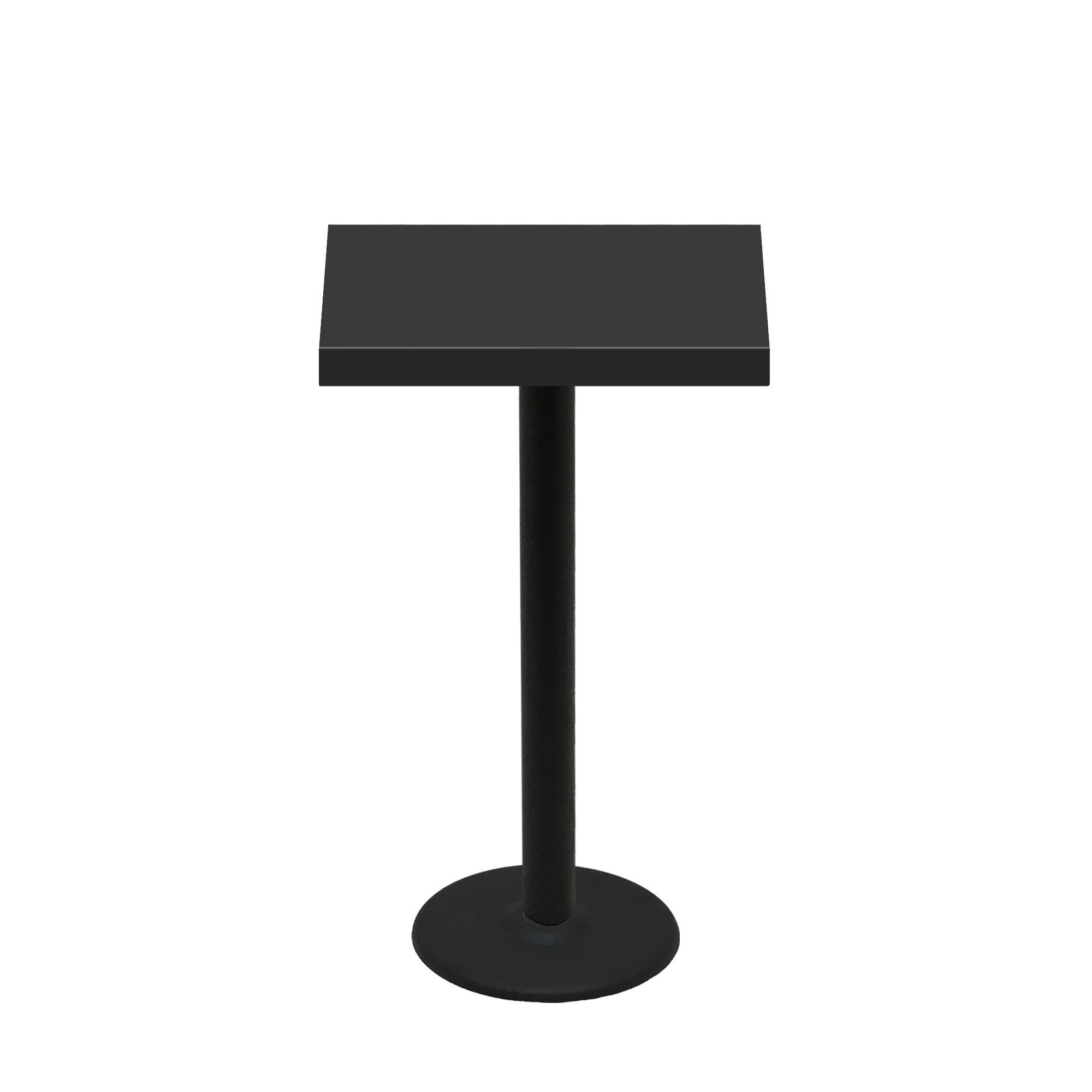24" x 30" Urban Onyx Quick Ship Table + Black Bar Height 18" Disc Base