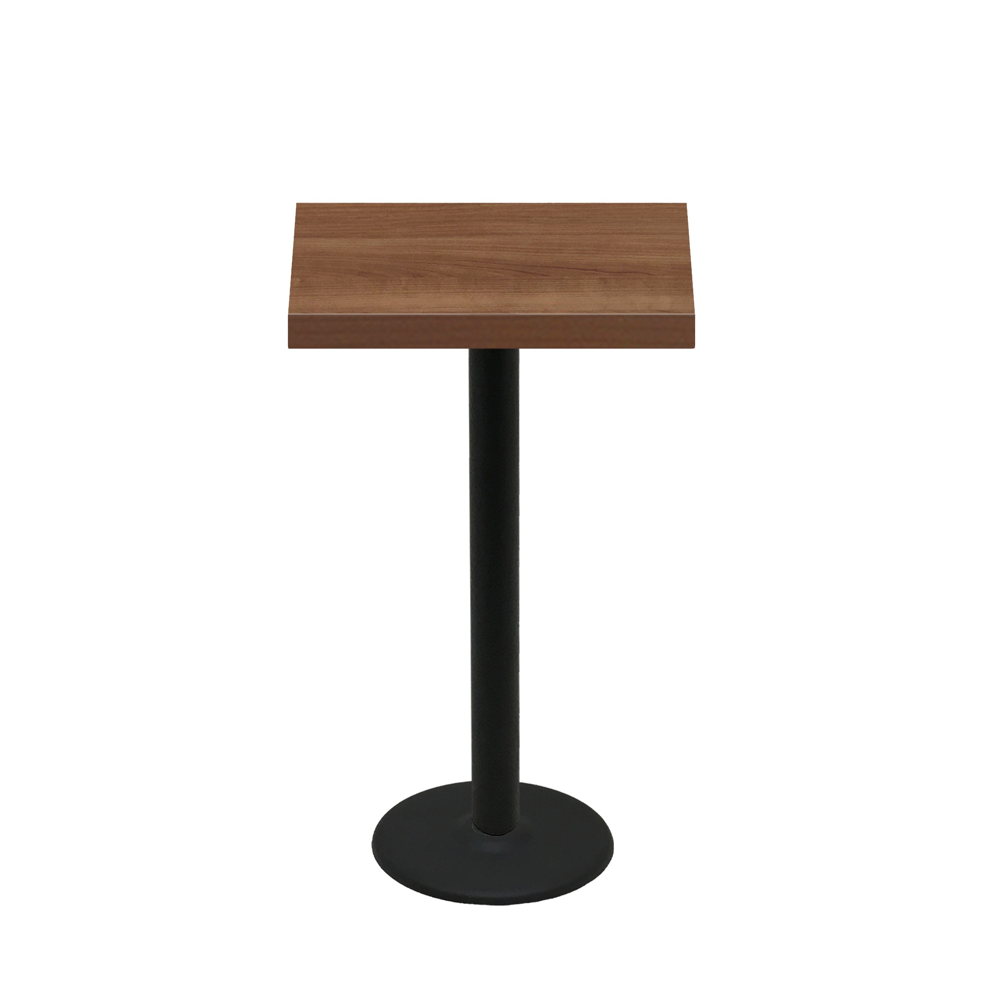 24" x 30" Urban Toasted Birch Quick Ship Table + Black Bar Height 18" Disc Base