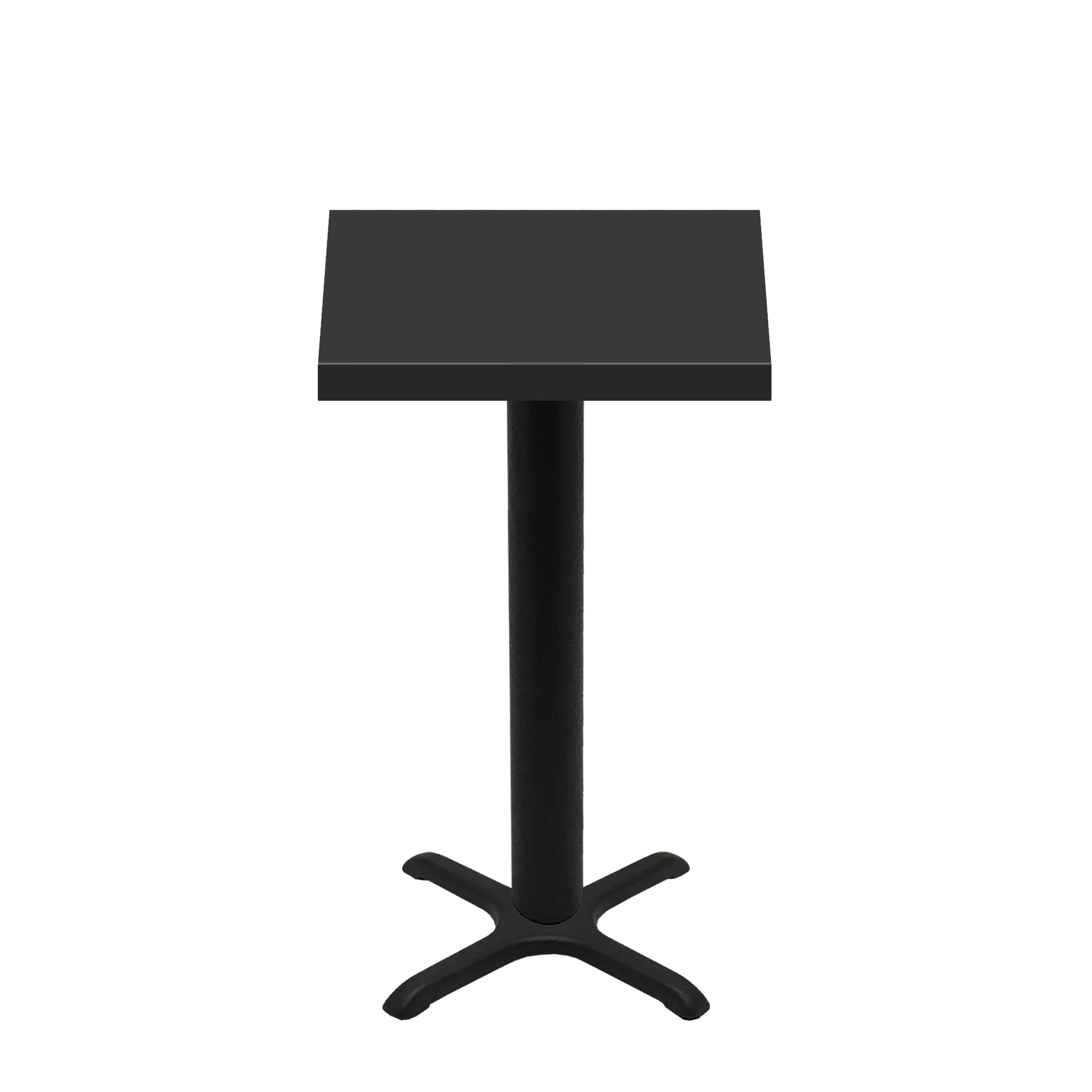 30" x 30" Urban Onyx Quick Ship Table + Black Bar Height 22" x 22" Cross Base