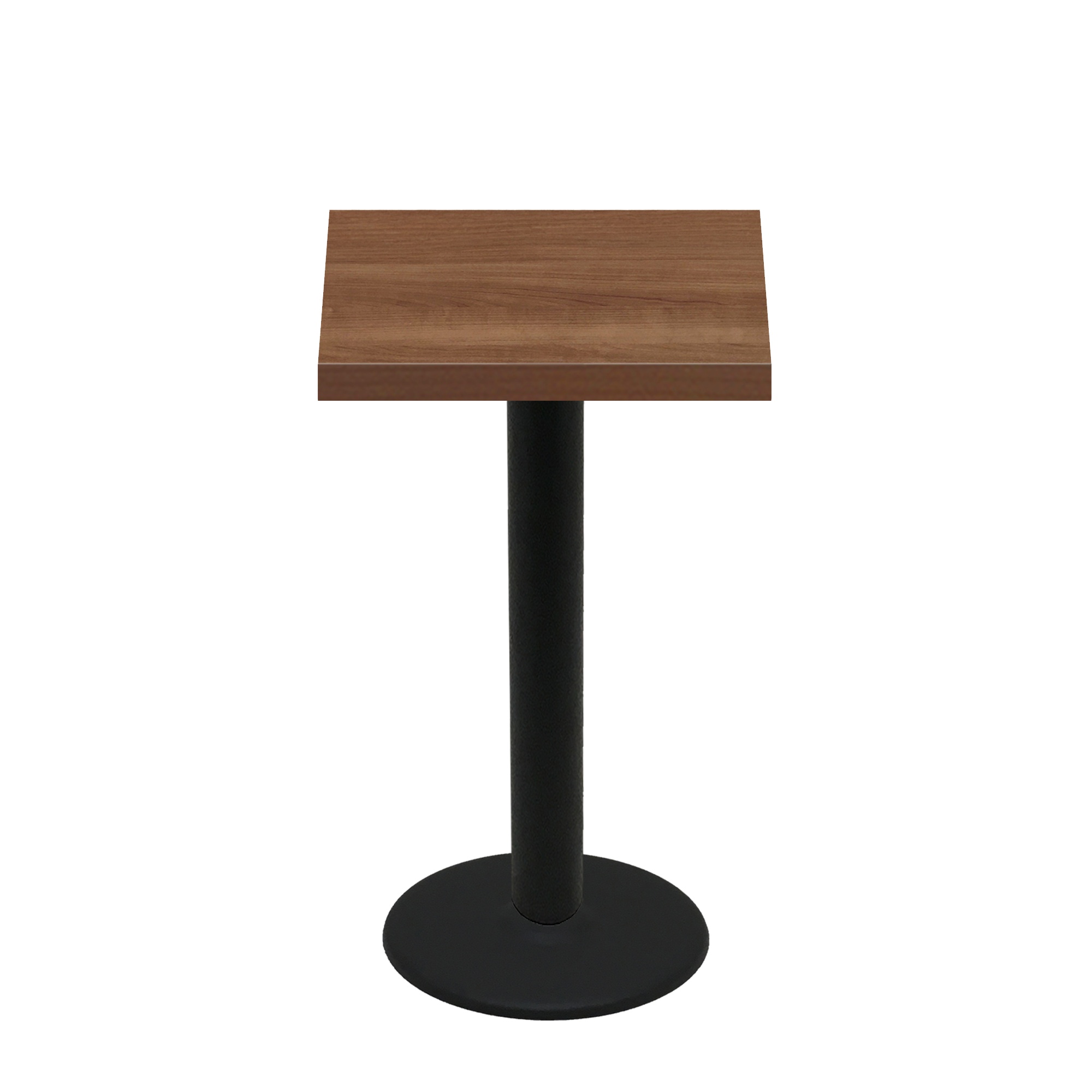 30" x 30" Urban Toasted Birch Quick Ship Table + Black Bar Height 22" Disc Base