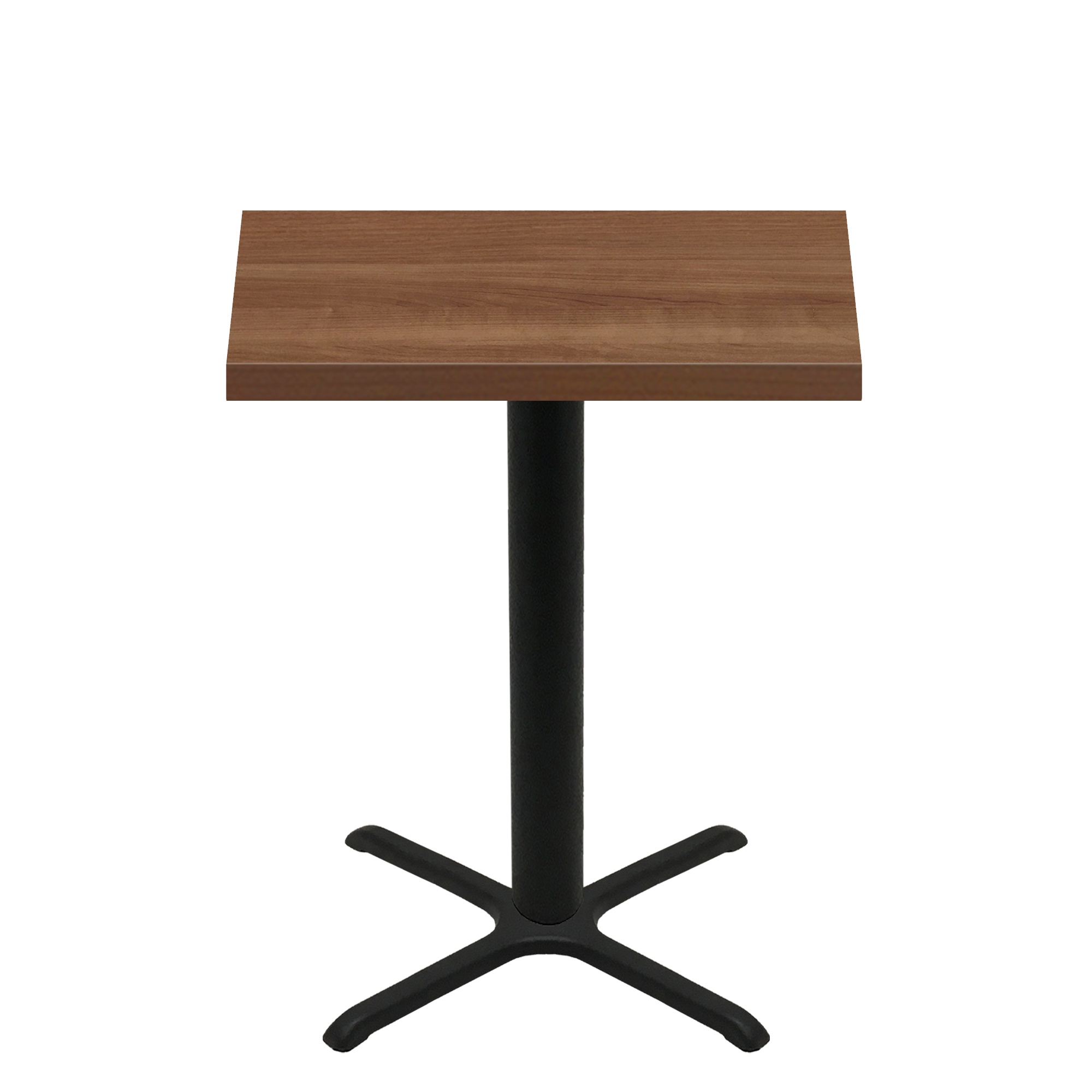 30" x 42" Urban Toasted Birch Quick Ship Table + Black Bar Height 30" x 30" Cross Base