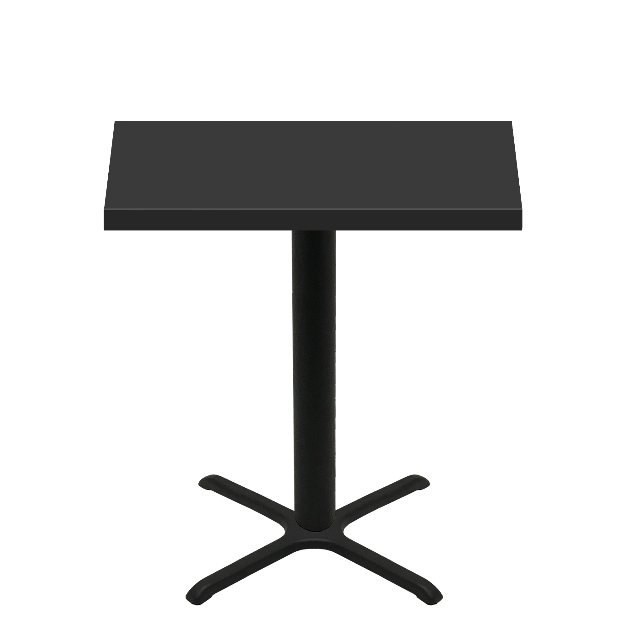 30" x 48" Urban Onyx Quick Ship Table + Black Bar Height 30" x 30" Cross Base