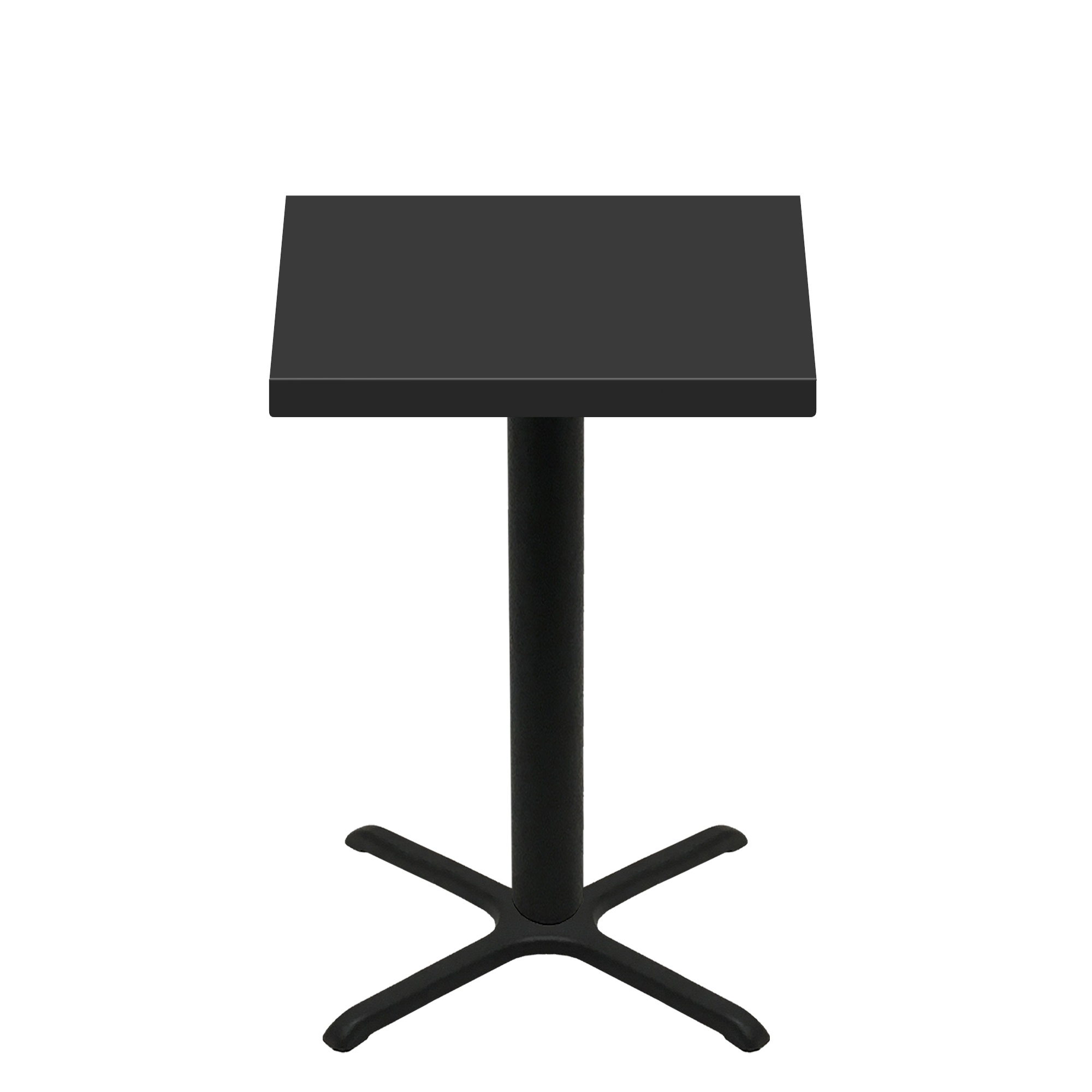 36" x 36" Urban Onyx Quick Ship Table + Black Bar Height 30" x 30" Cross Base