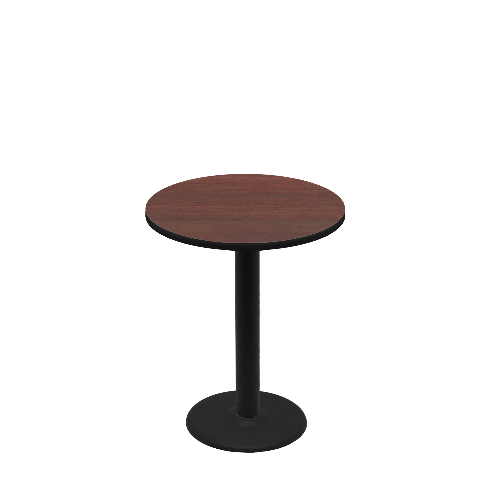 30" Round Two-Sided Mahogany/Black Quick Ship Table - Mahogany Up + Black Standard Height 18" Disc Base