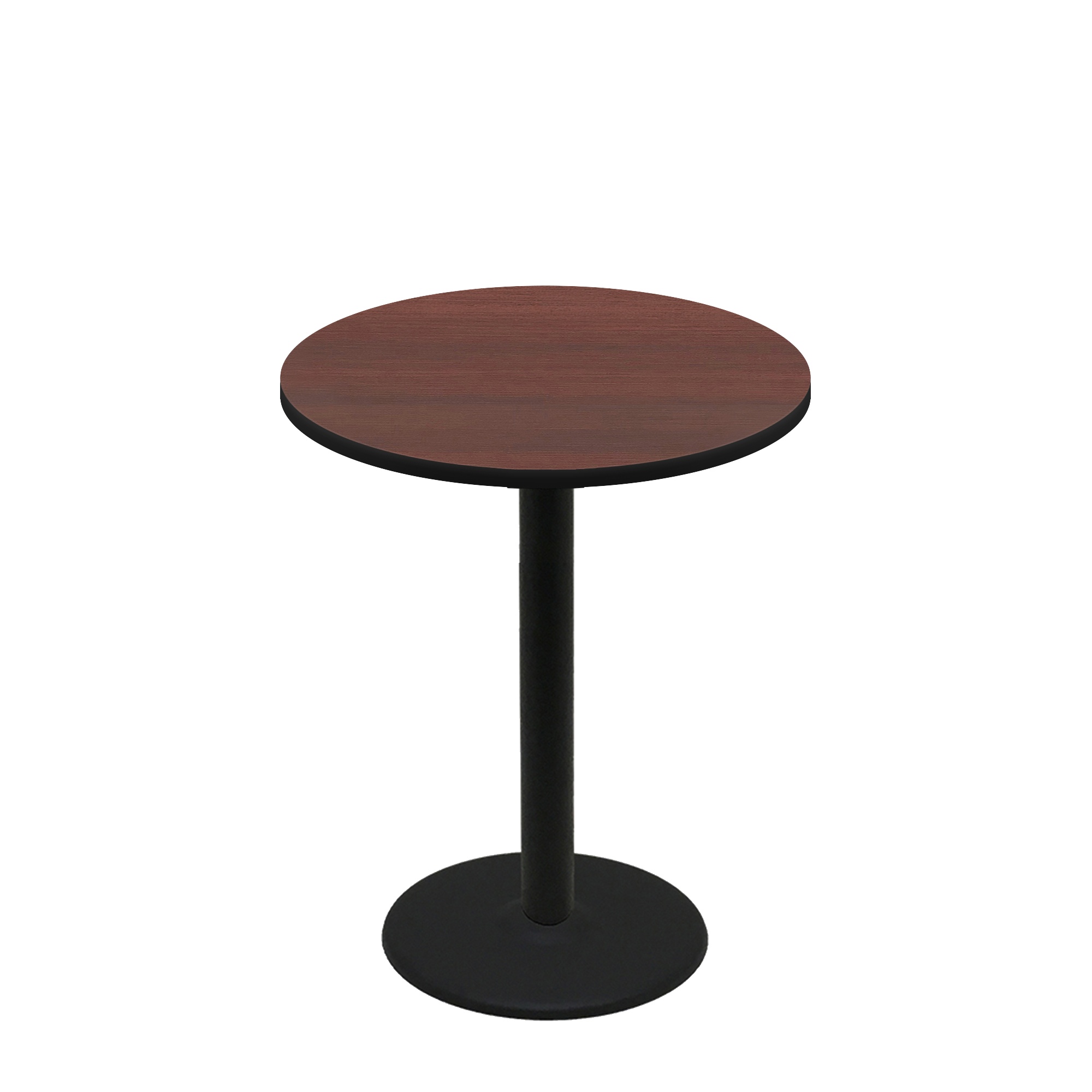 36" Round Two-Sided Mahogany/Black Quick Ship Table - Mahogany Up + Black Counter Height 22" Disc Base