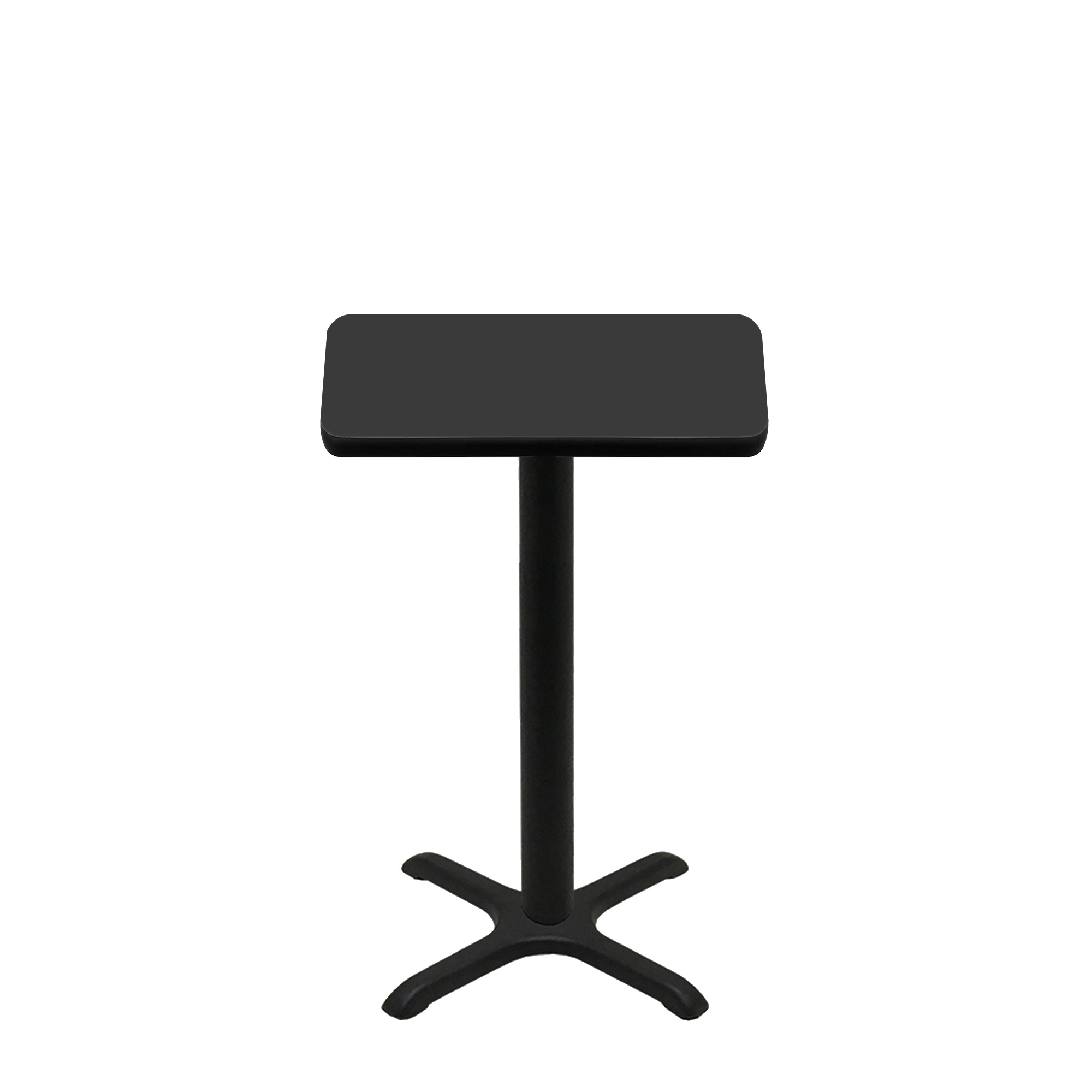 24" x 30" Two-Sided Mahogany/Black Quick Ship Table - Black Up + Black Counter Height 22" x 22" Cross Base