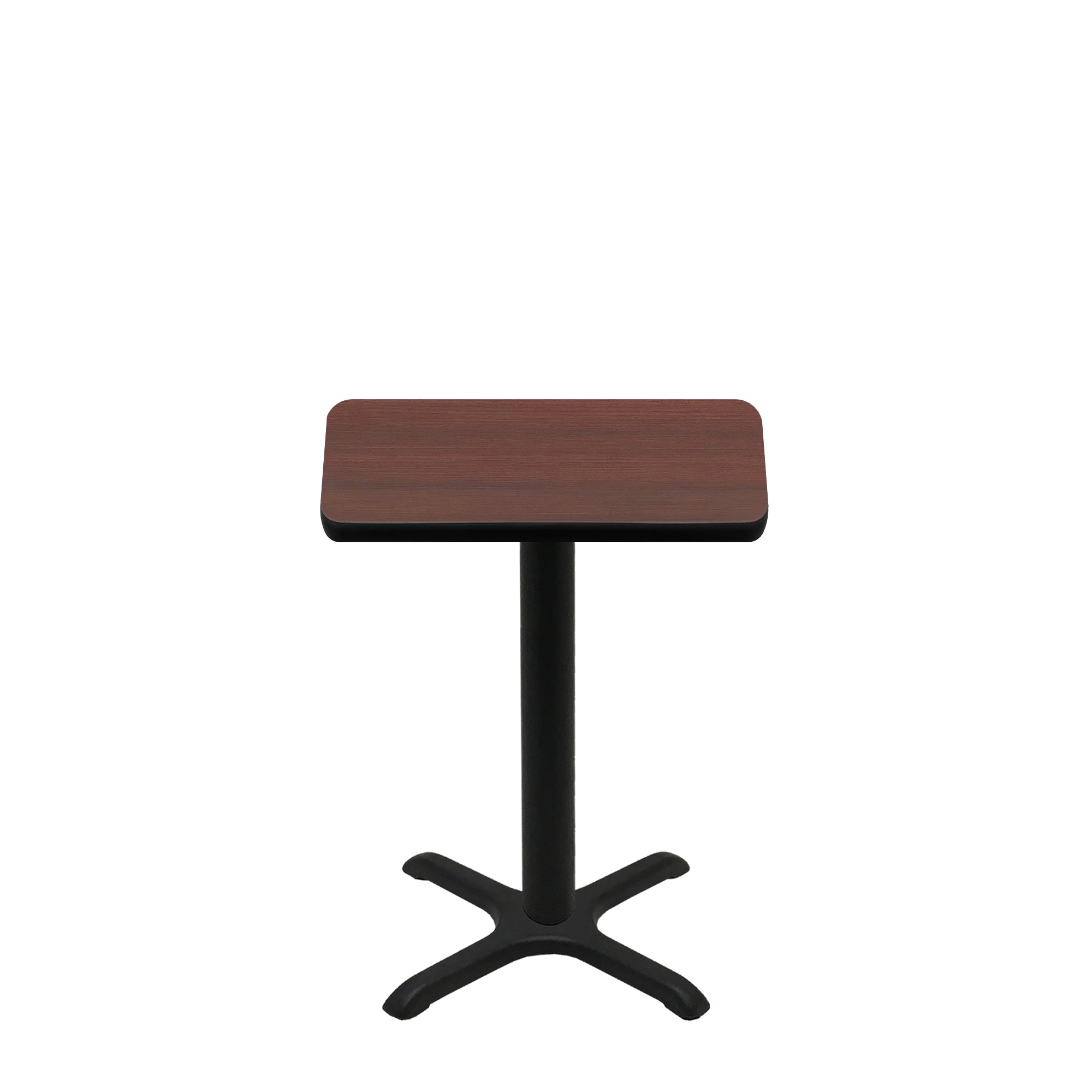 24" x 30" Two-Sided Mahogany/Black Quick Ship Table - Mahogany Up + Black Standard Height 22" x 22" Cross Base