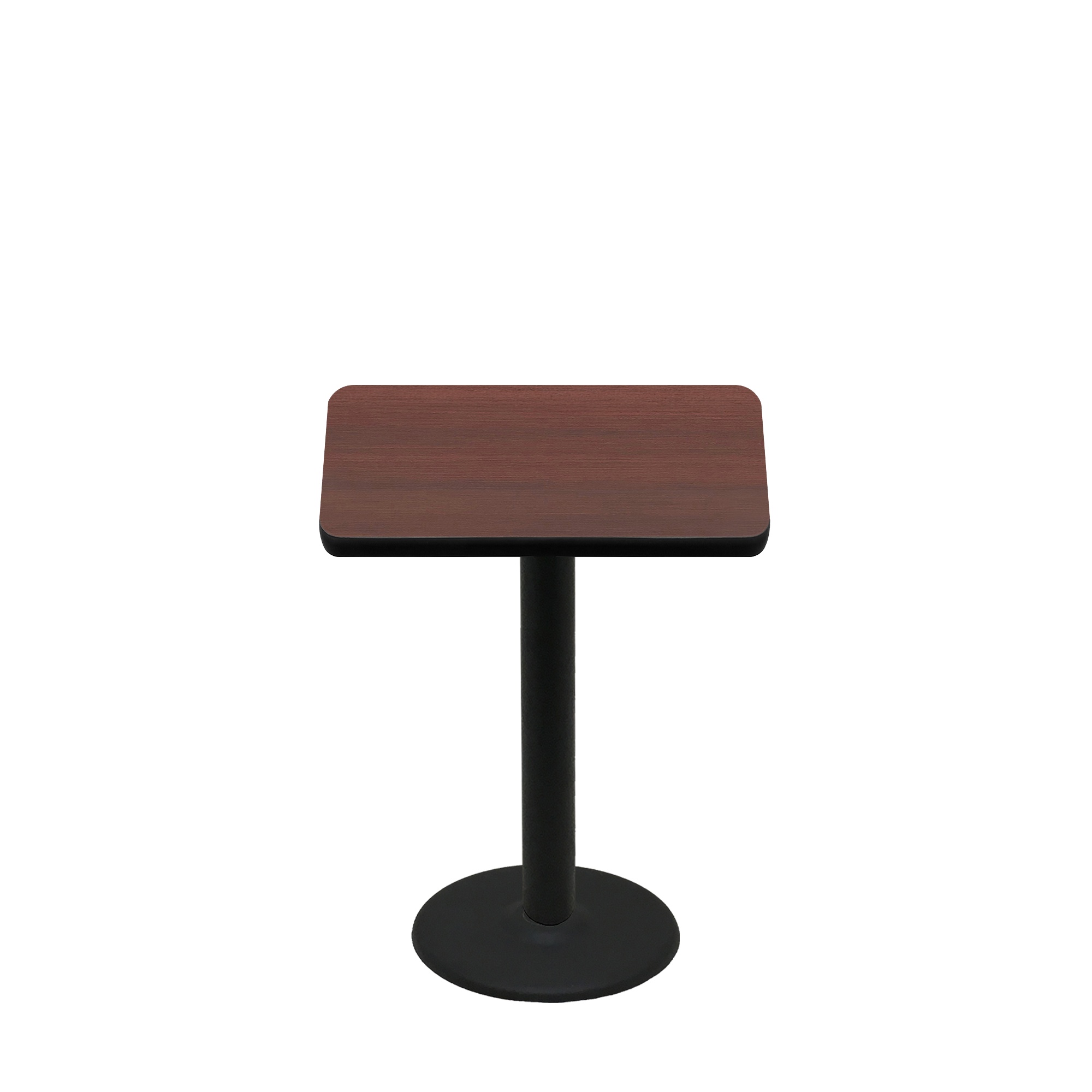 30" x 30" Two-Sided Mahogany/Black Quick Ship Table - Mahogany Up + Black Standard Height 18" Disc Base