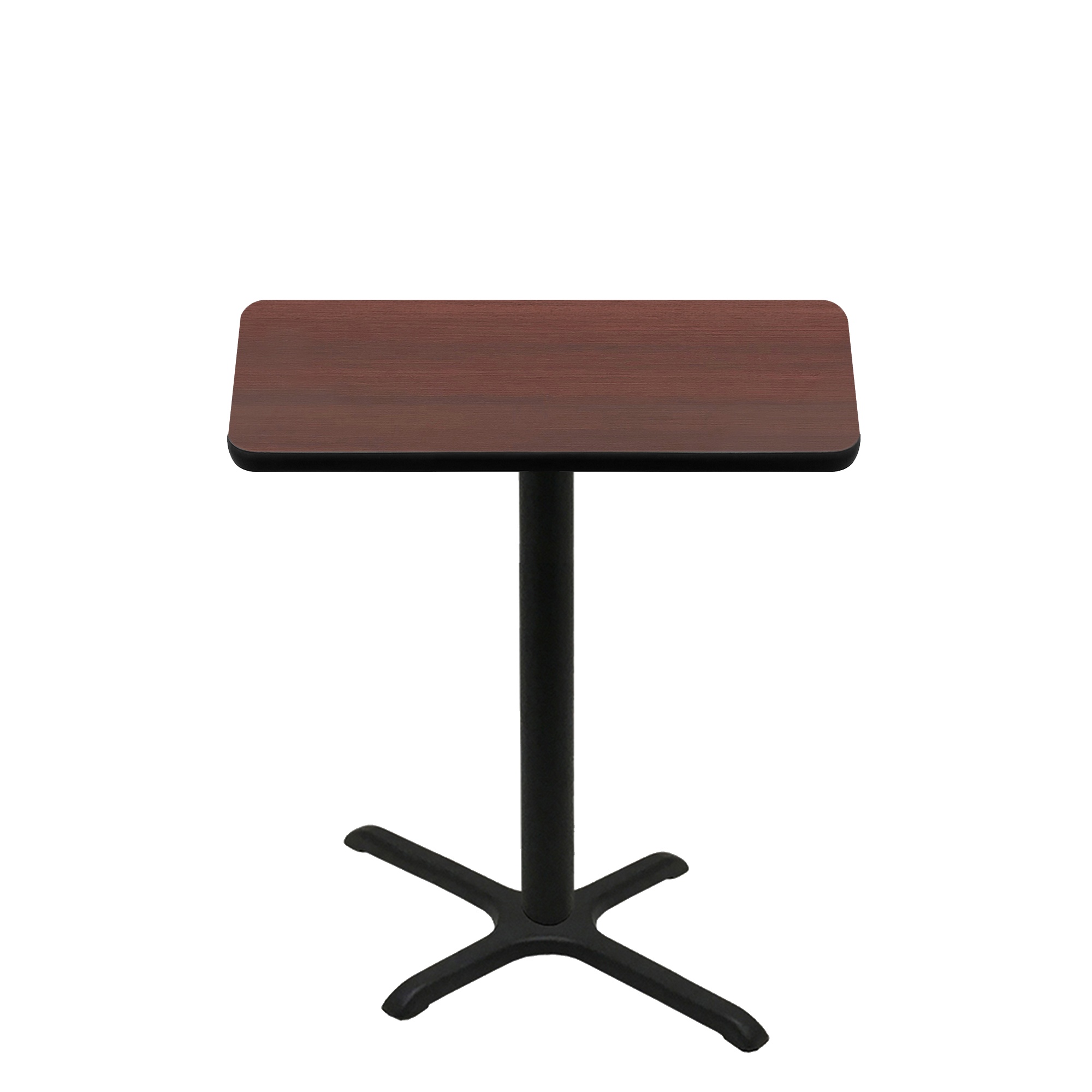30" x 42" Two-Sided Mahogany/Black Quick Ship Table - Mahogany Up + Black Counter Height 22" x 30" Cross Base
