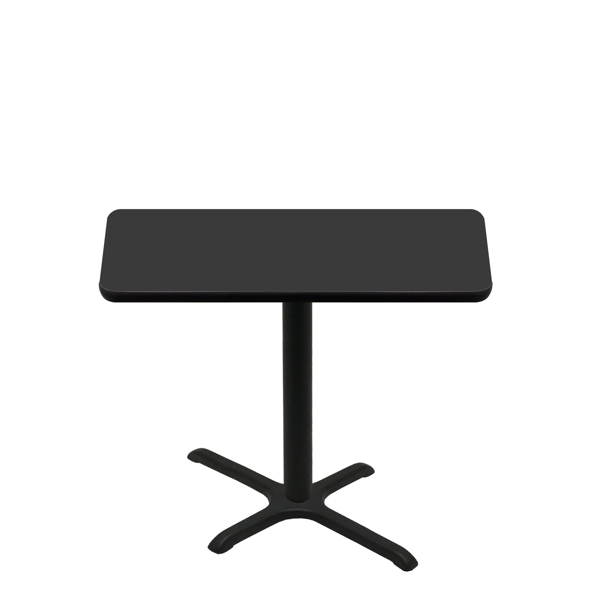 30" x 48" Two-Sided Mahogany/Black Quick Ship Table - Black Up + Black Standard Height 22" x 30" Cross Base
