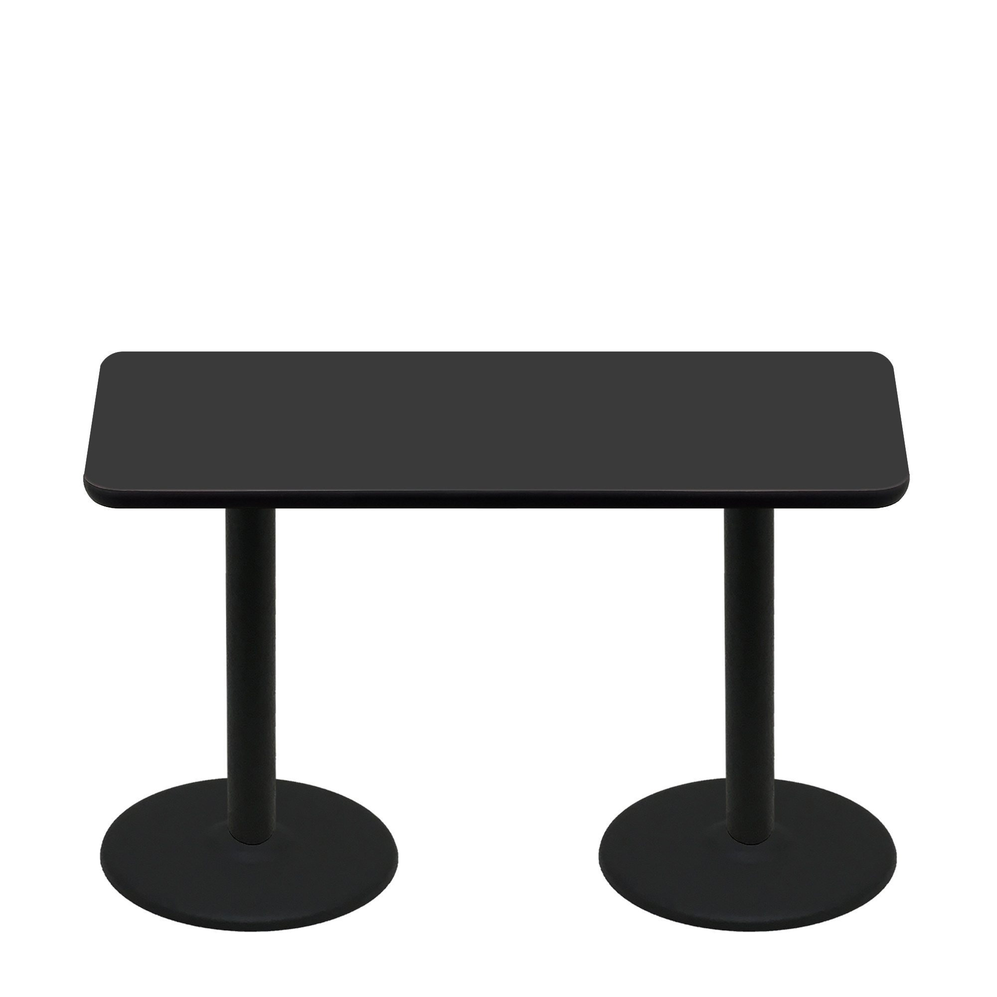 30" x 60" Two-Sided Mahogany/Black Quick Ship Table - Black Up + (2) Black Standard Height 22" Disc Bases
