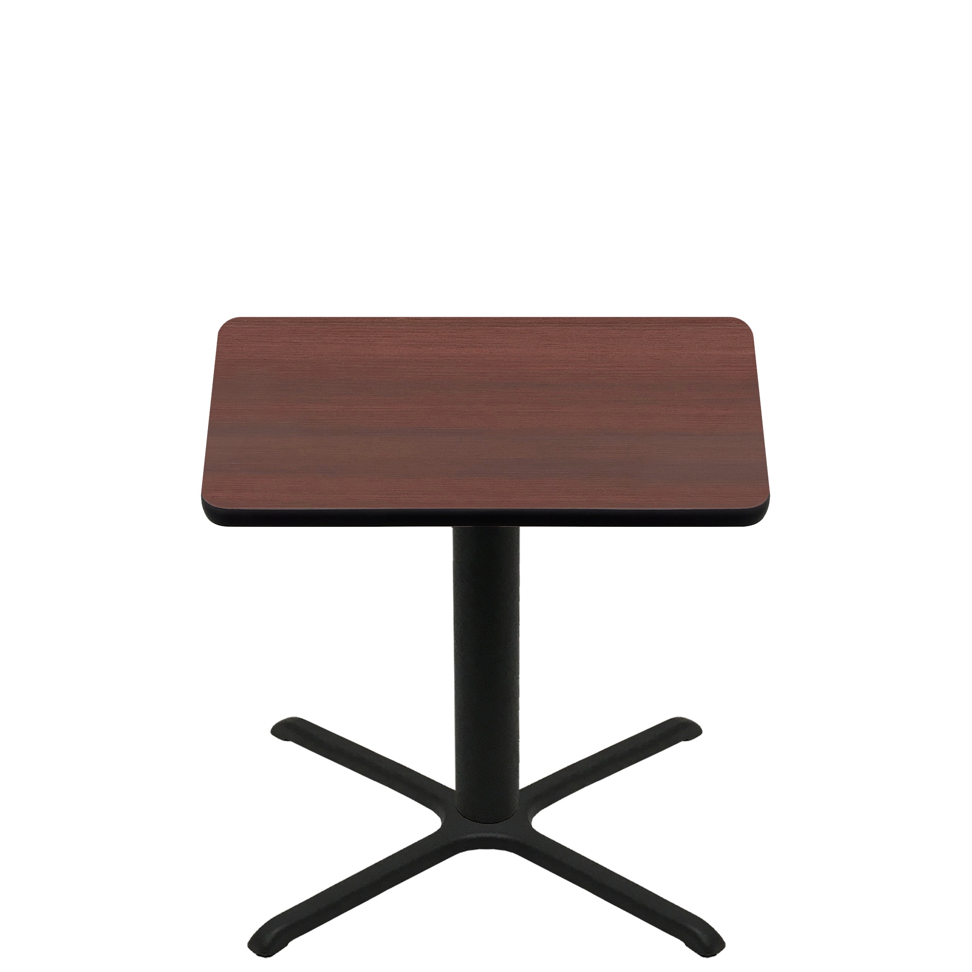 42" x 42" Two-Sided Mahogany/Black Quick Ship Table - Mahogany Up + Black Standard Height 36" x 36" Cross Base