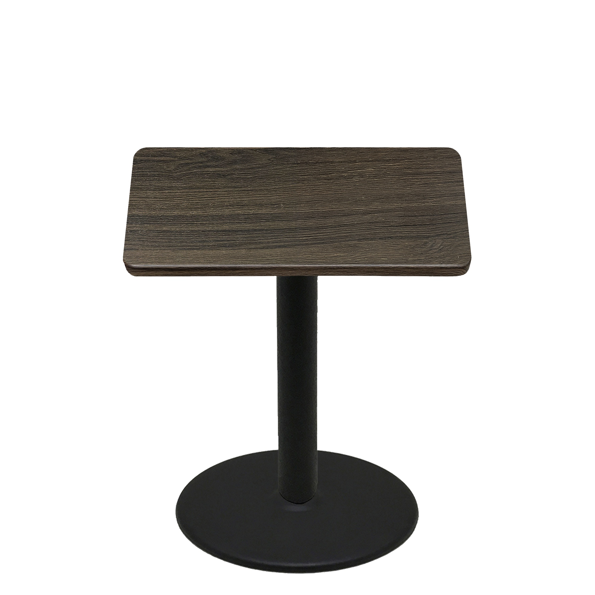 42" x 42" Thermoform Dark Walnut Quick Ship Table + Black Counter Height 30" Disc Base