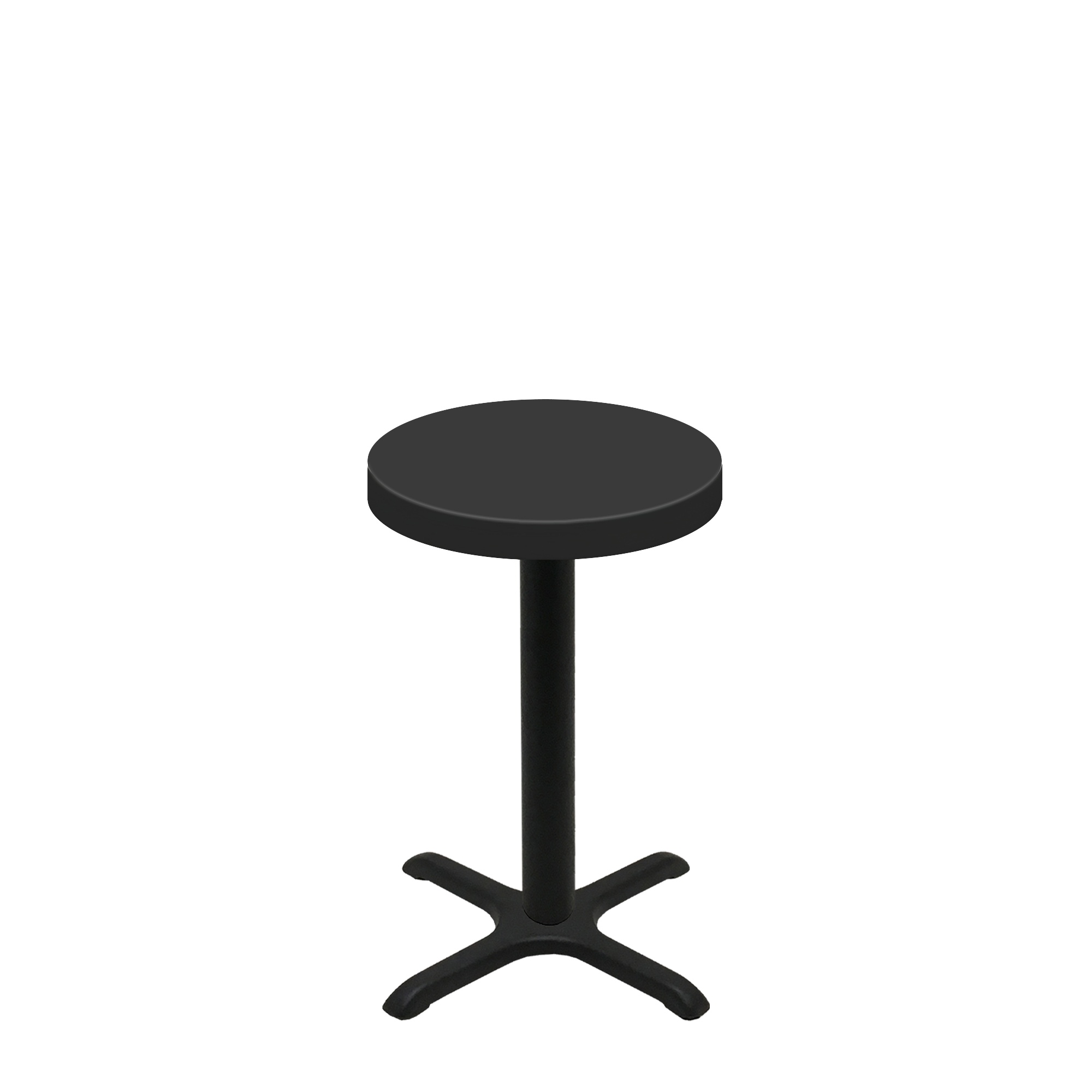 24" Round Urban Onyx Quick Ship Table + Black Standard Height 22" x 22" Cross Base