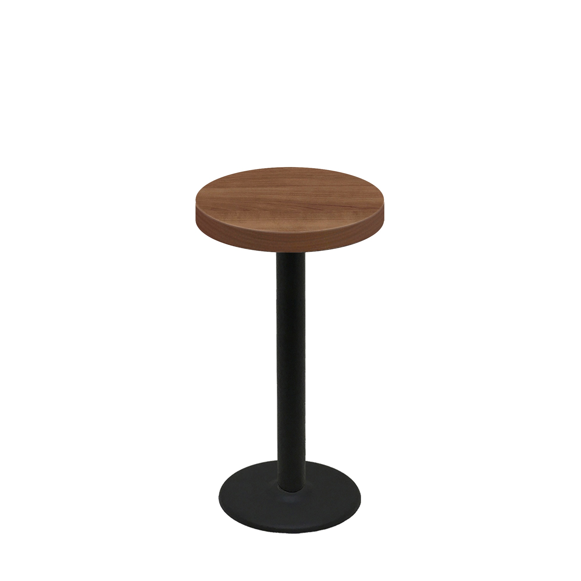 24" Round Urban Toasted Birch Quick Ship Table + Black Counter Height 18" Disc Base